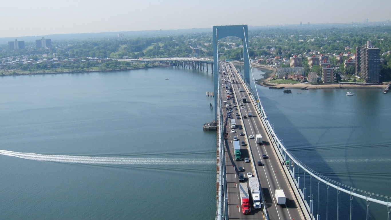 Обои Троги Мост Шеи, МТА мосты и тоннели, мост, вантовый мост, гидроресурсы в разрешении 1366x768