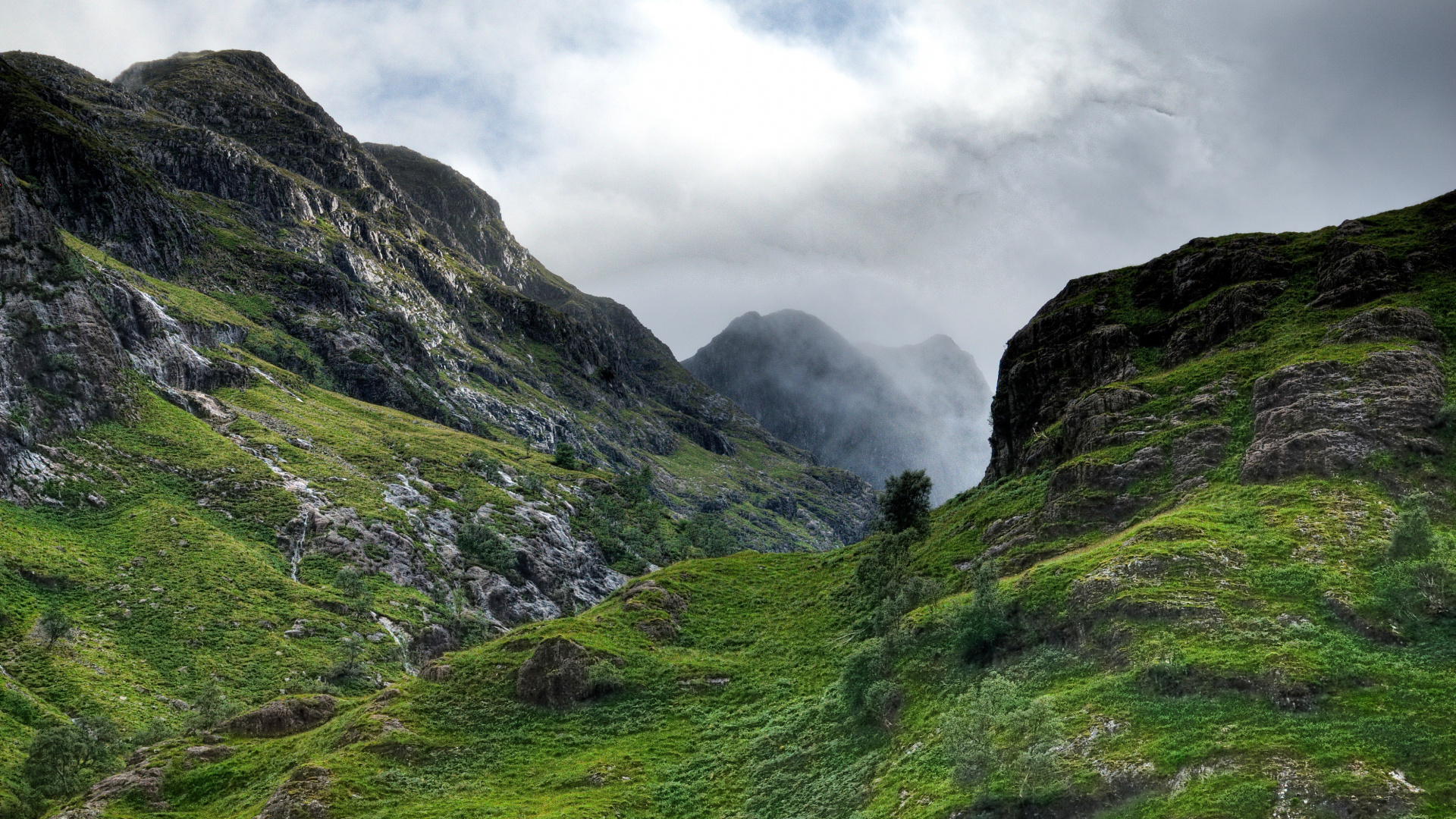 Обои горный рельеф, нагорье, гора, природа, Долина в разрешении 1920x1080