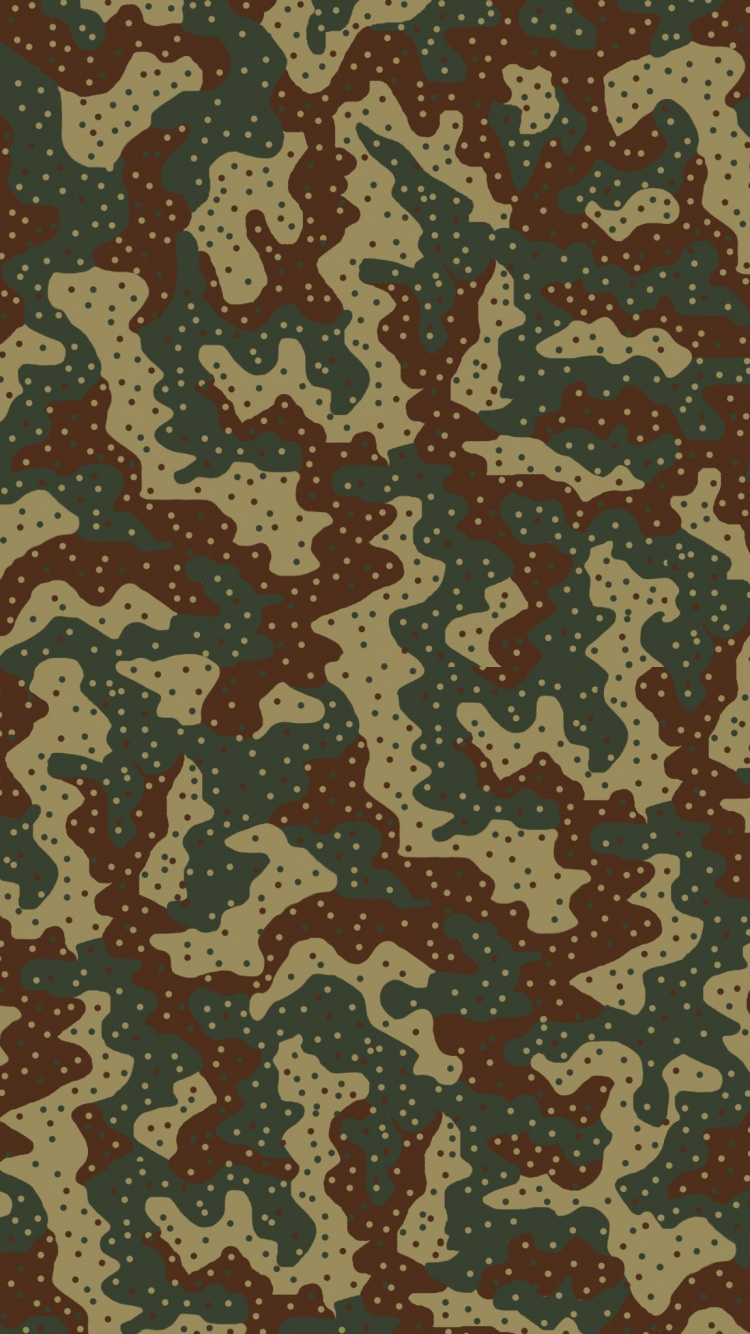 Обои узор, военный камуфляж, камуфляж, коричневый цвет, дизайн в разрешении 750x1334