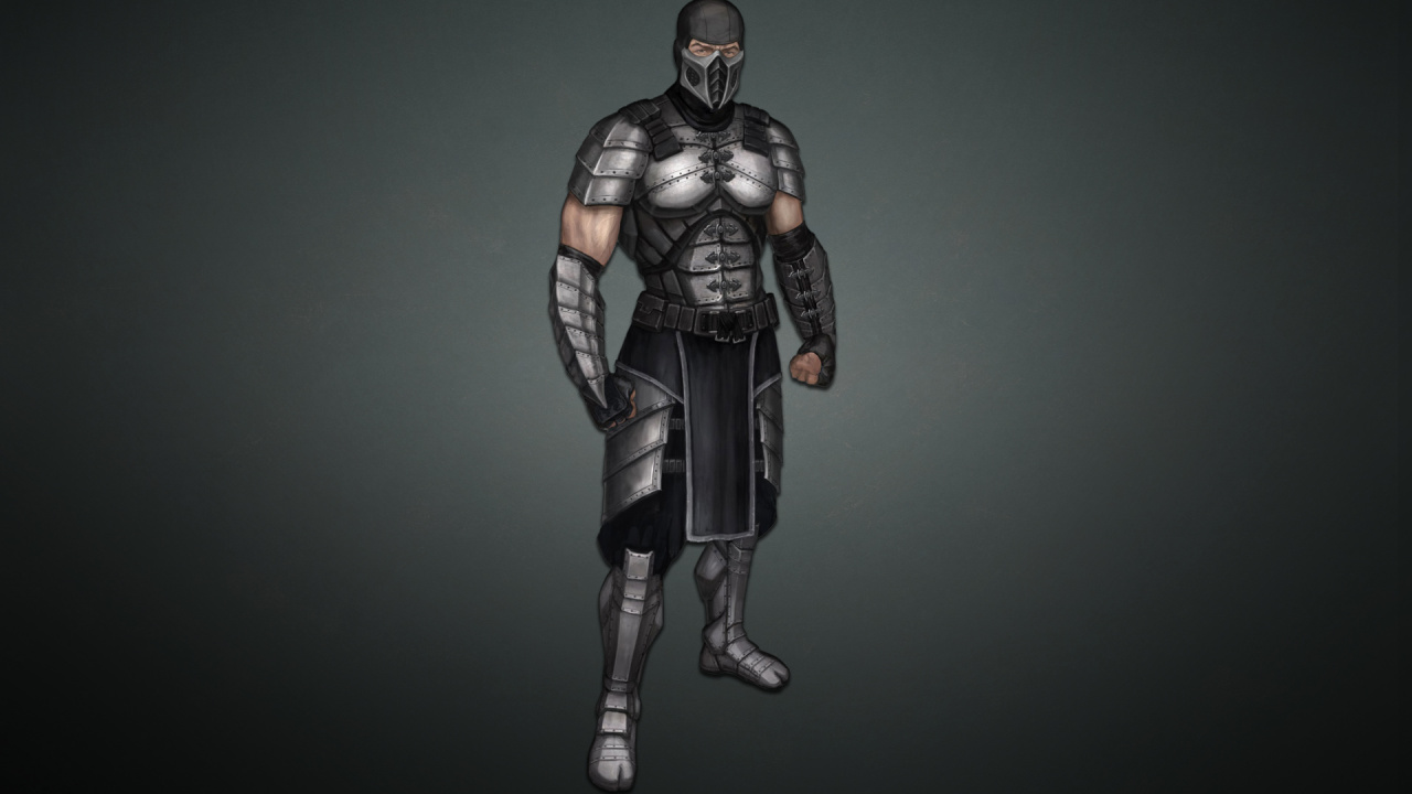 Обои mortal kombat x, дым, нуб сайбот, броня, верхняя одежда в разрешении 1280x720