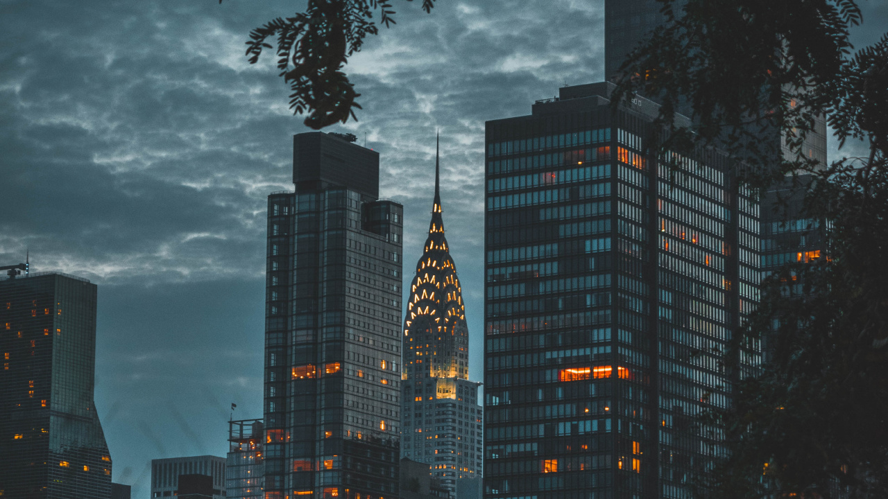 Обои НьюЙорк, городской пейзаж, город, метрополия, городской район в разрешении 1280x720