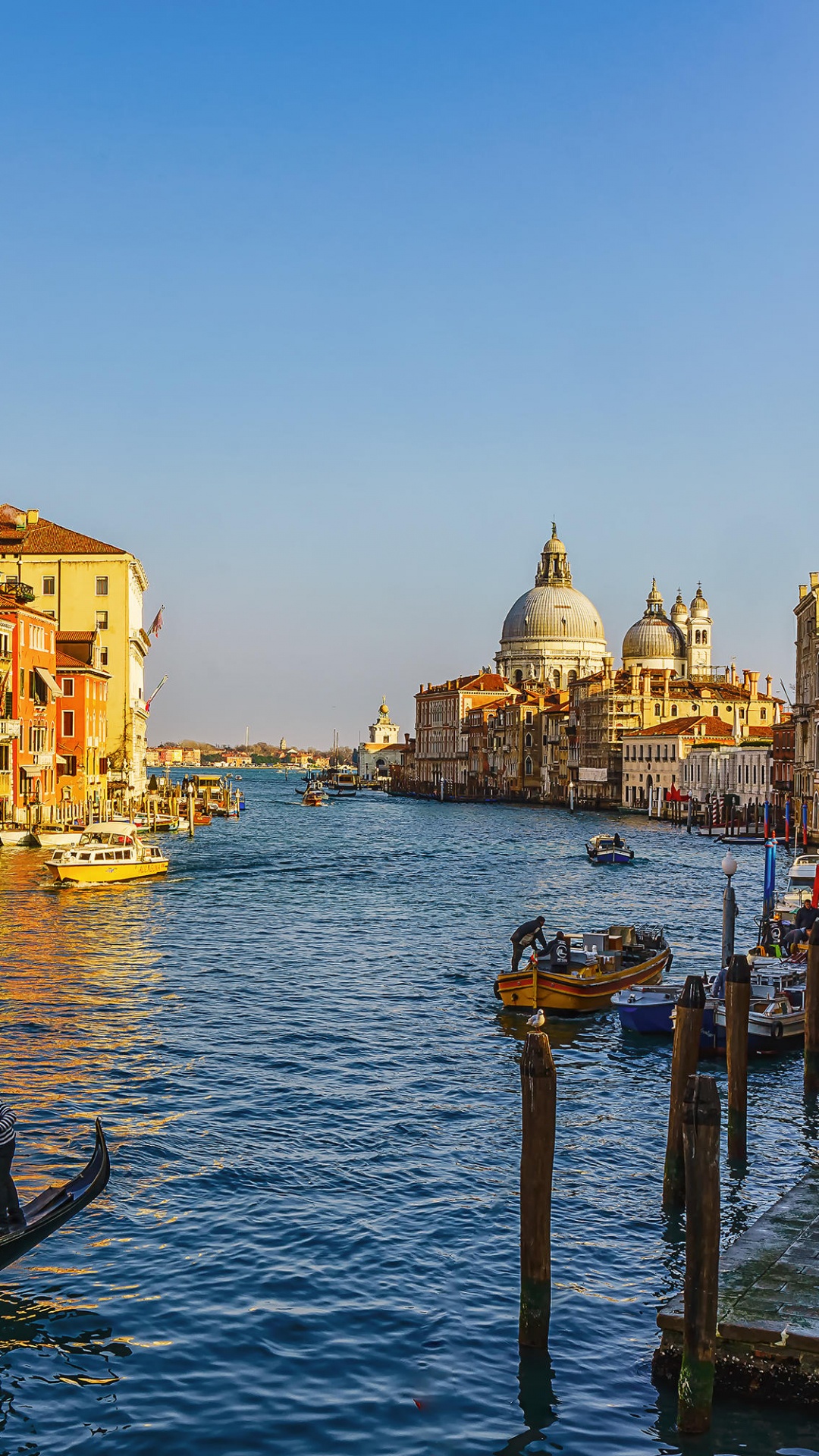 Обои Гранд-канал, канал, гондола, достопримечательность, водный путь в разрешении 1080x1920