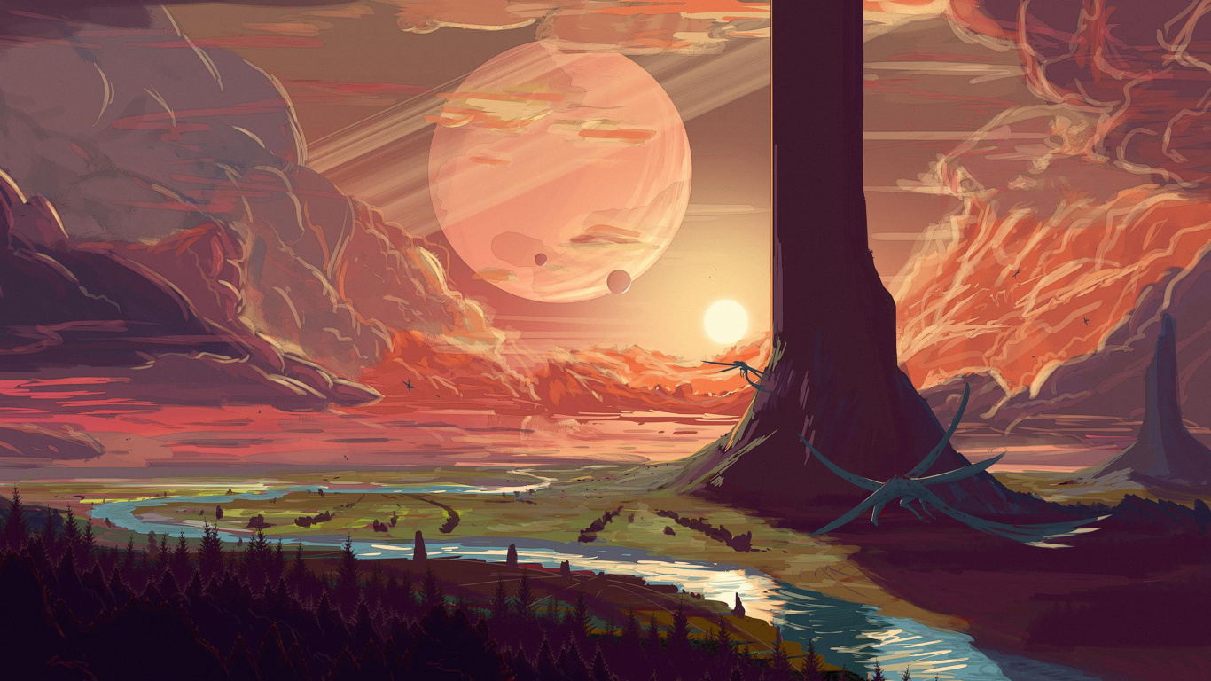 Обои смерть в космосе, атмосфера, экорегион, природа, окружающая среда в разрешении 1366x768