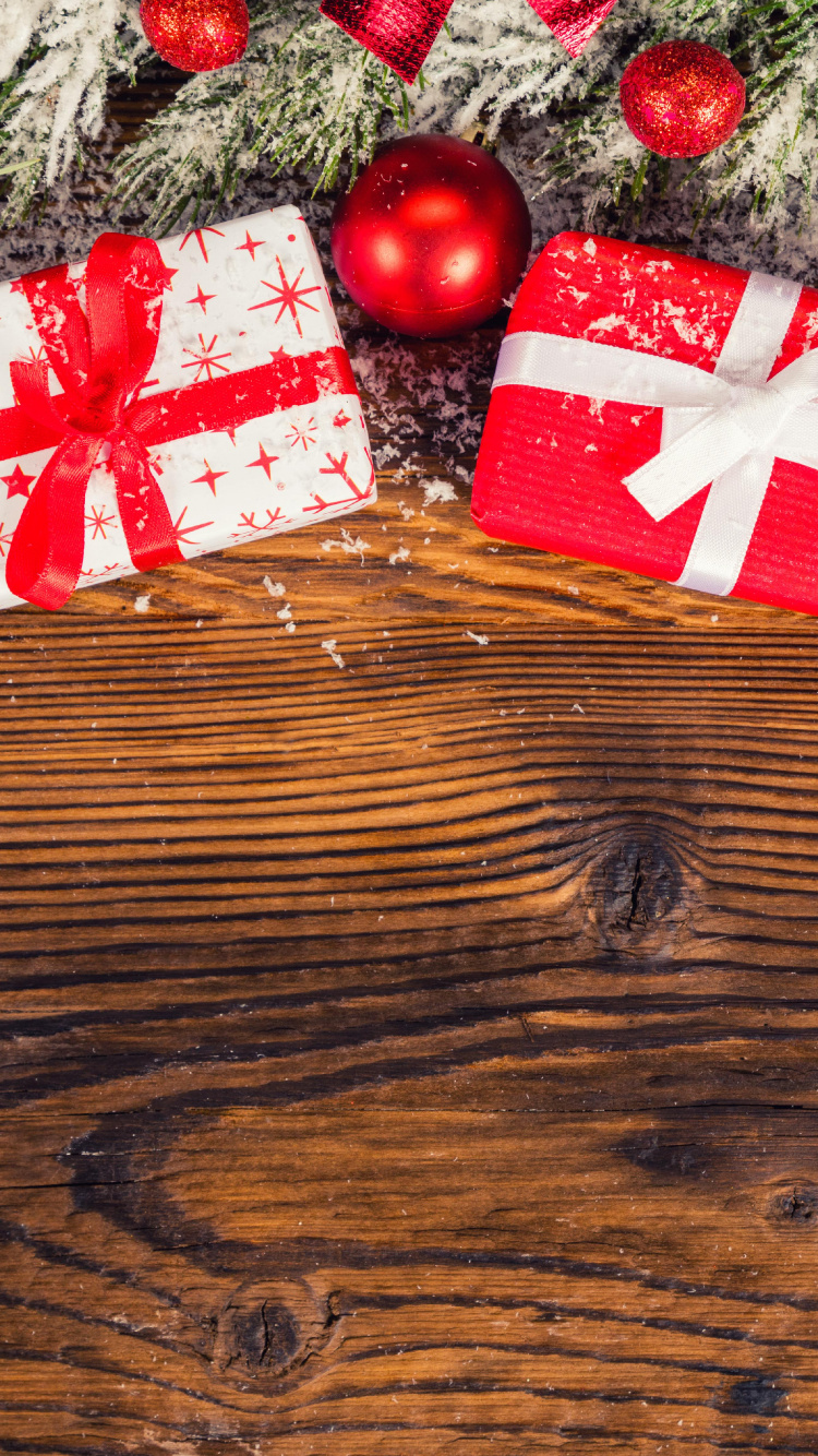 Обои подарок, Рождественский день, Новый год, Рождественские украшения, Рождество в разрешении 750x1334