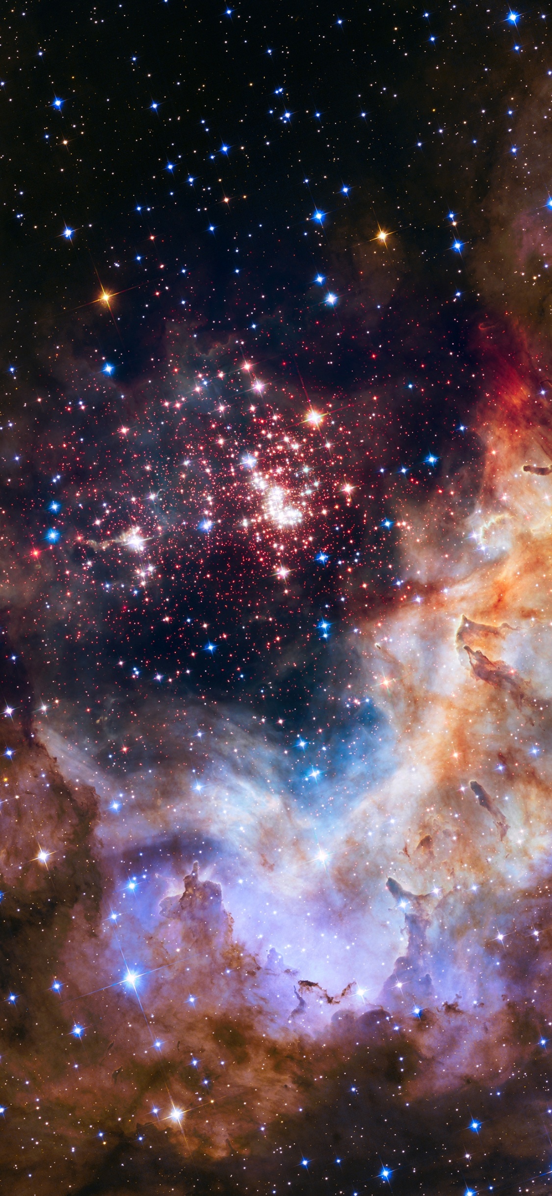 Обои Вестерлунд 2, Столпы творения, Астрономия, звезда, звездное скопление в разрешении 1125x2436