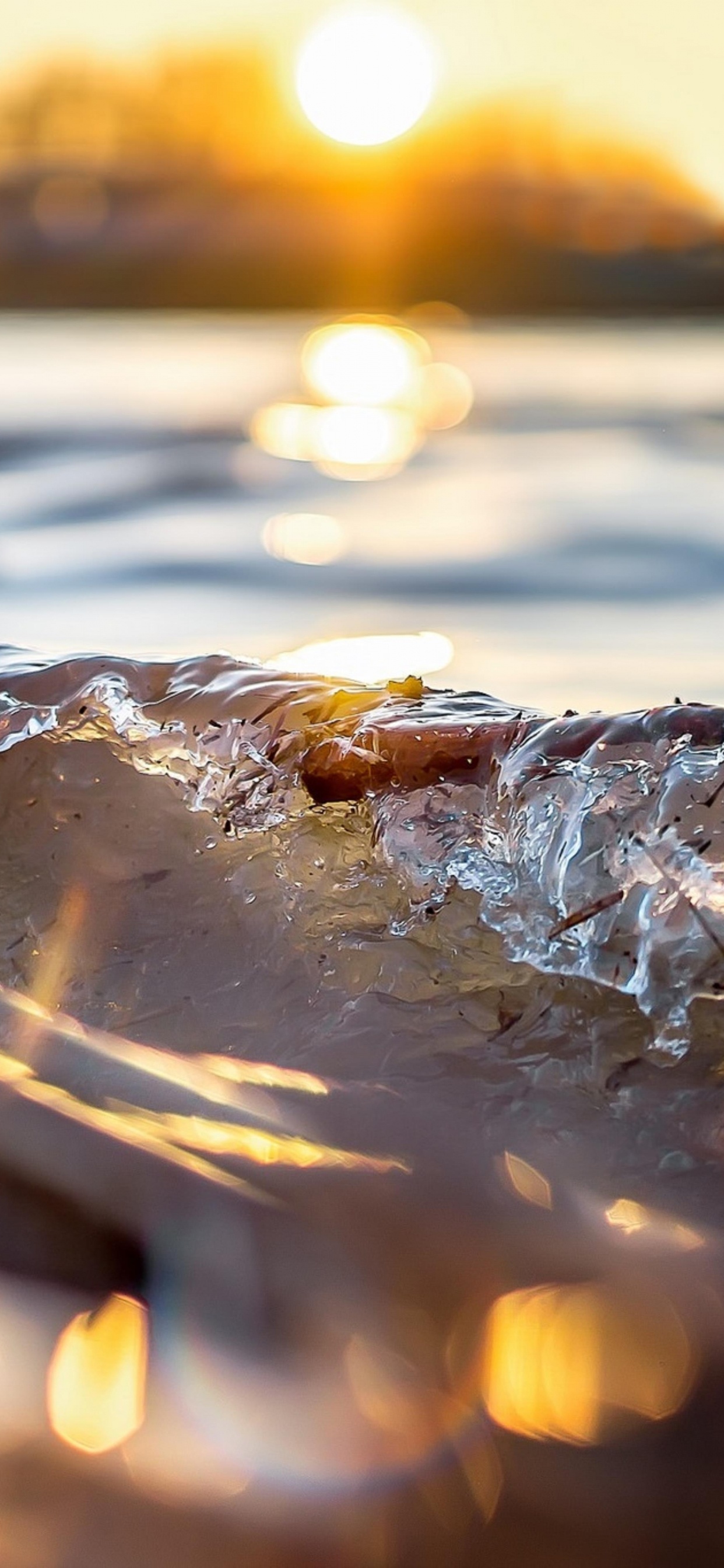 Обои вода, закат, висгун - социальная сеть, атмосфера, жидкий в разрешении 1242x2688