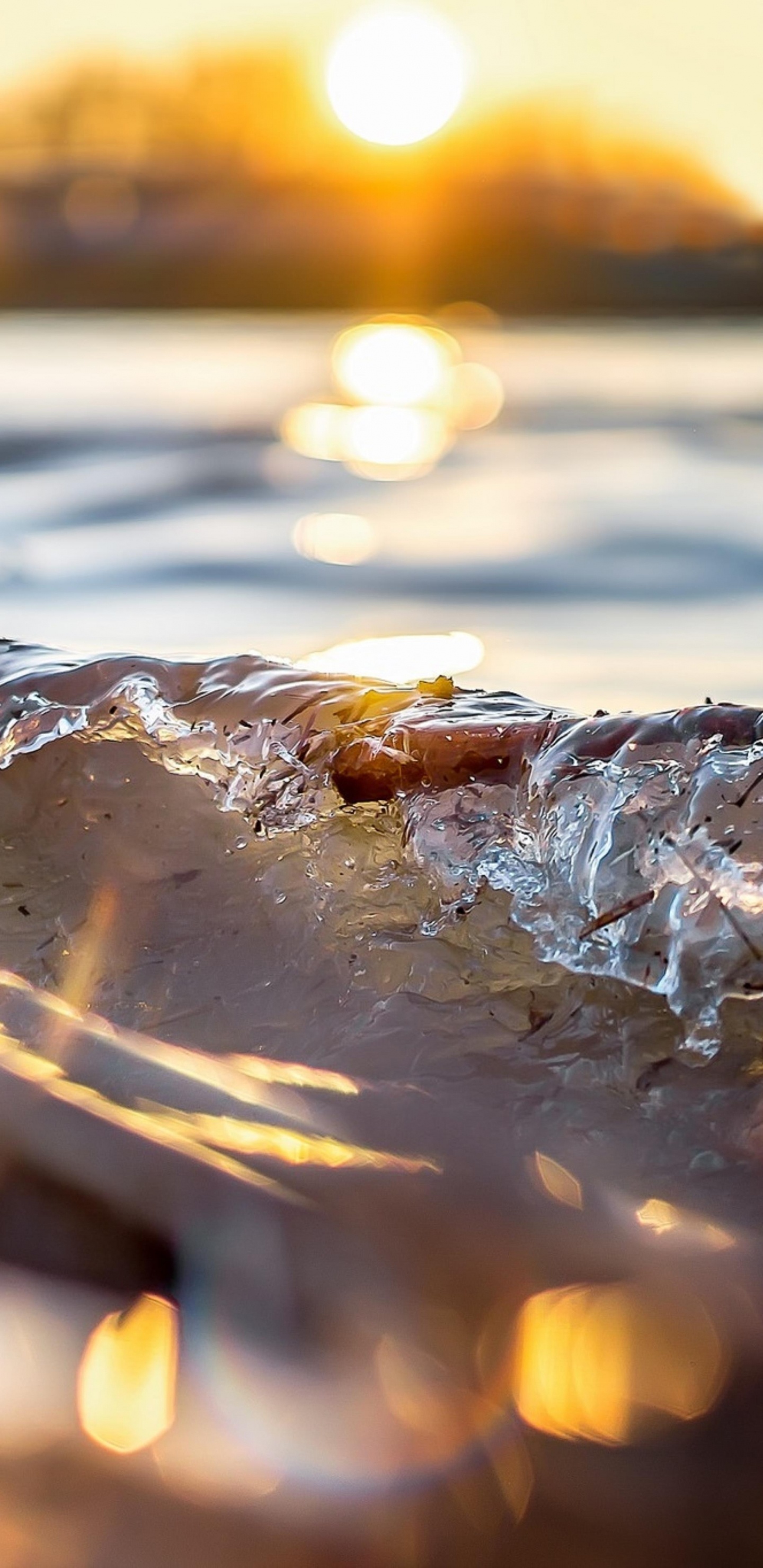 Обои вода, закат, висгун - социальная сеть, атмосфера, жидкий в разрешении 1440x2960