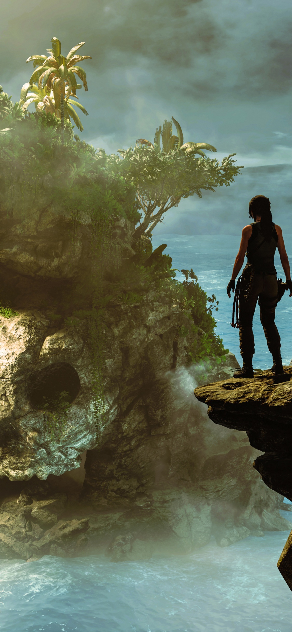 Обои природа, вода, приключенческая игра, дерево, человек в разрешении 1125x2436