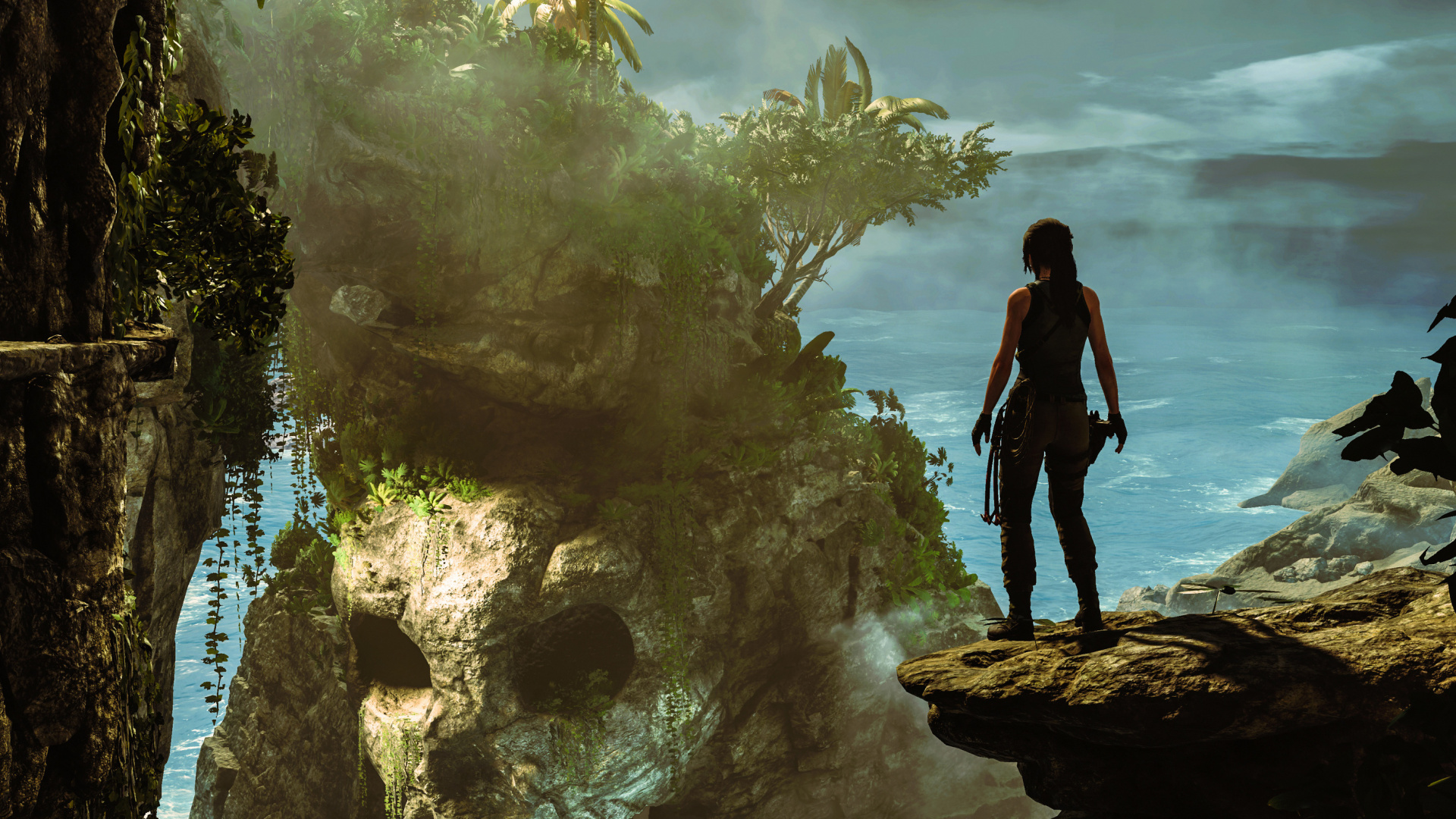 Обои природа, вода, приключенческая игра, дерево, человек в разрешении 1920x1080