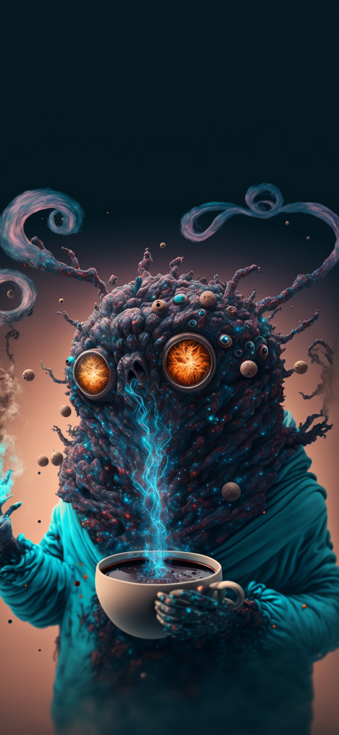 Обои крупный план, лазурный, рукав, жест, арт в разрешении 1125x2436