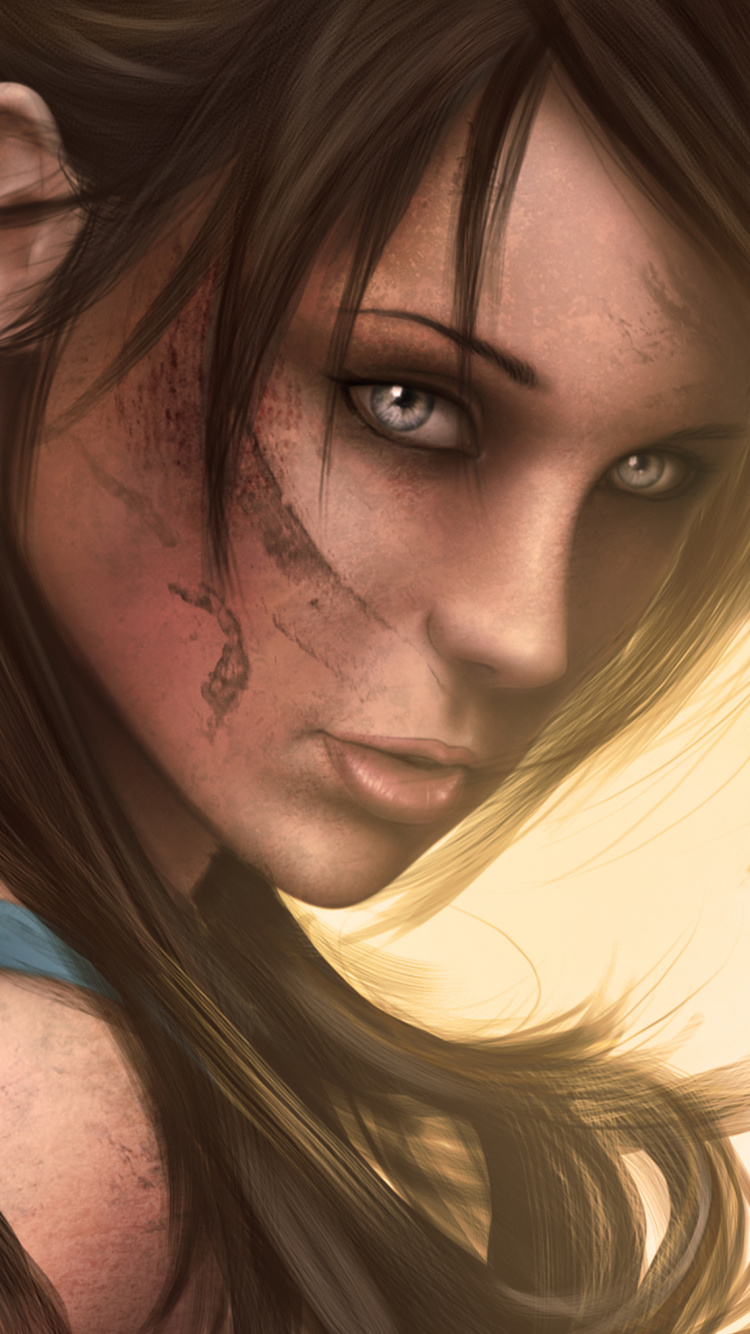 Обои лары крофт, рейдовик, Лара Крофт расхитительница гробниц, волосы, лицо в разрешении 750x1334