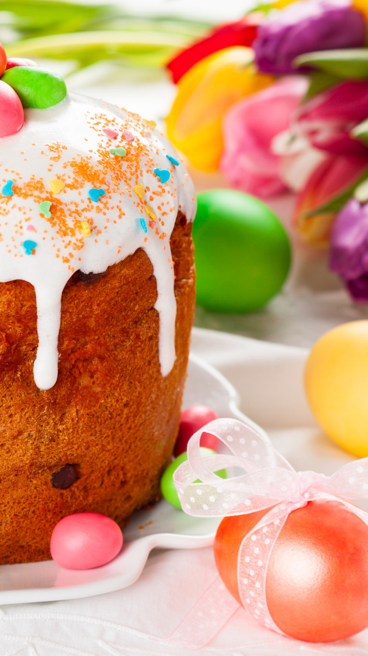 Обои пища, кулич, блюда, хлебобулочные изделия, пасха в разрешении 750x1334