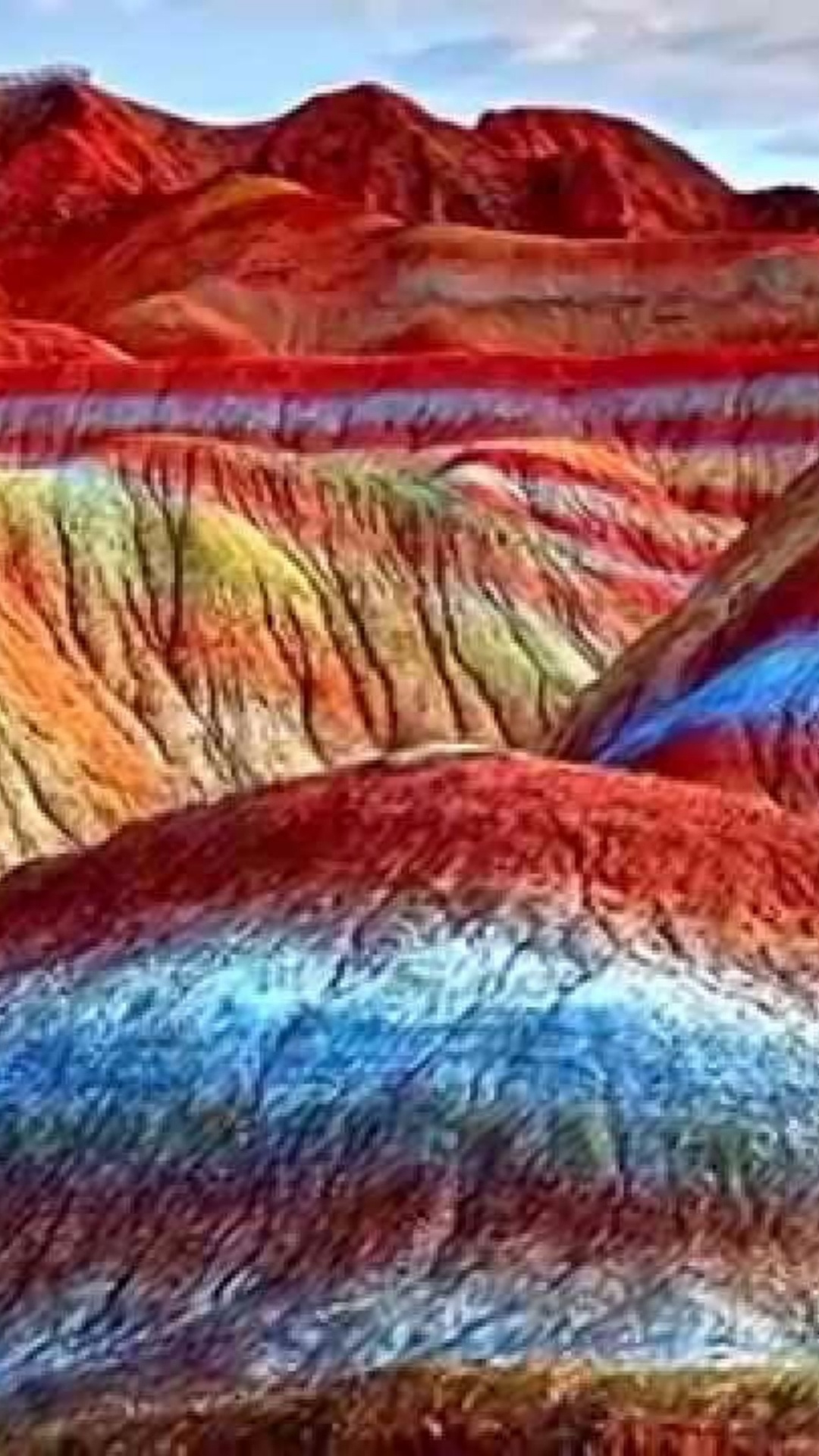 Обои Национальный Геопарк Чжанъе, Данься рельефа, гора, рок, геология в разрешении 1080x1920