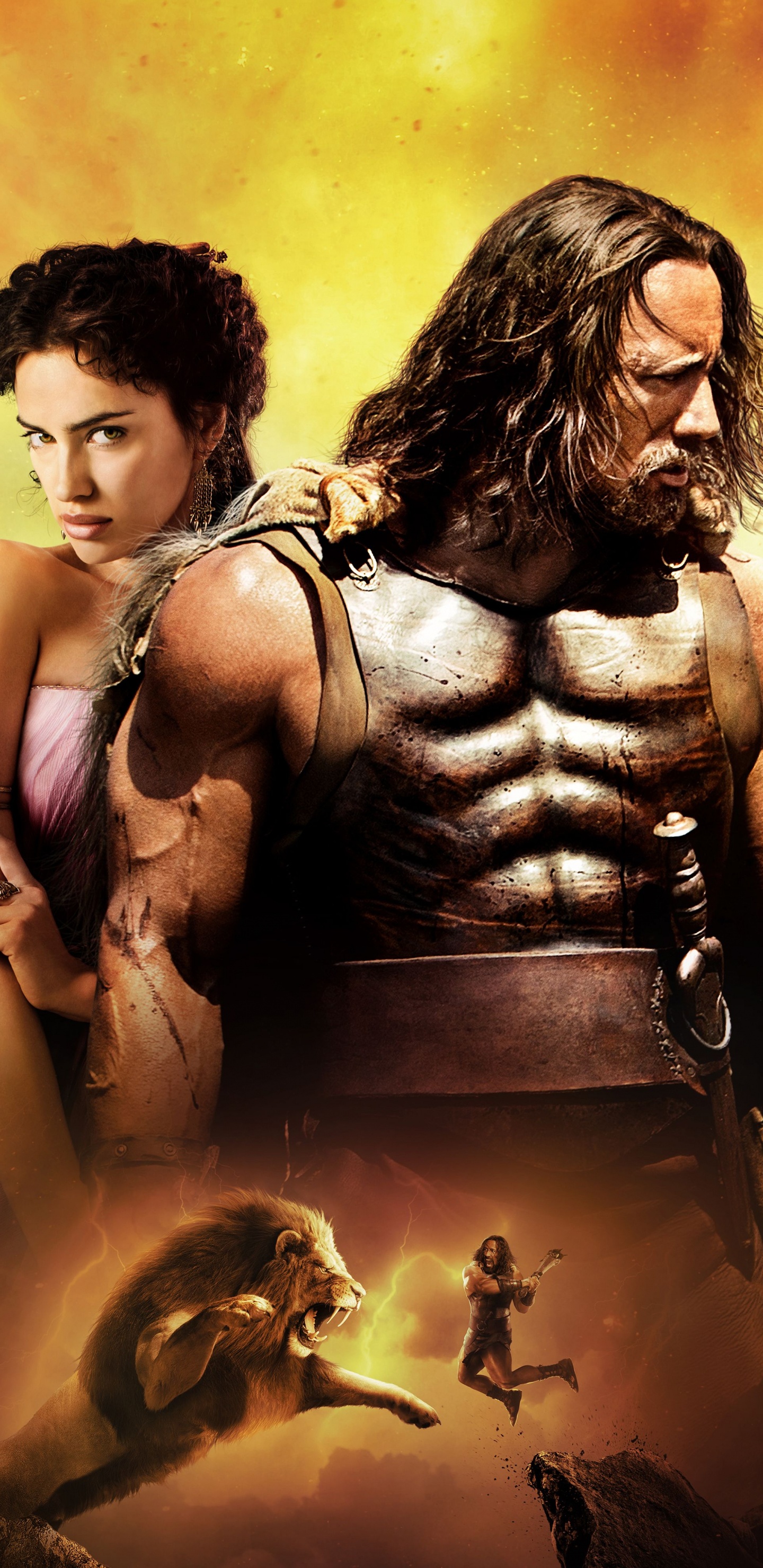 Обои Дуэйн Джонсон, Геркулес, мифология, кино, иллюстрация в разрешении 1440x2960