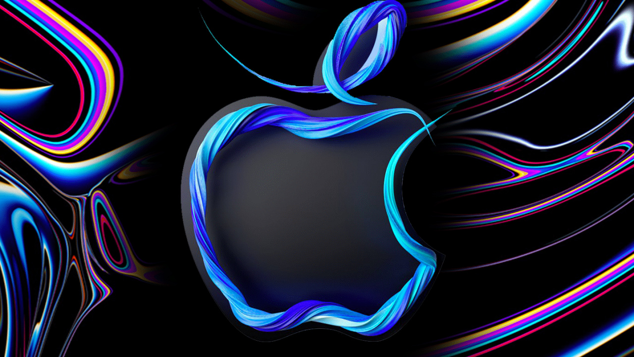 Обои яблоко, apple, красочность, свет, черный в разрешении 1280x720