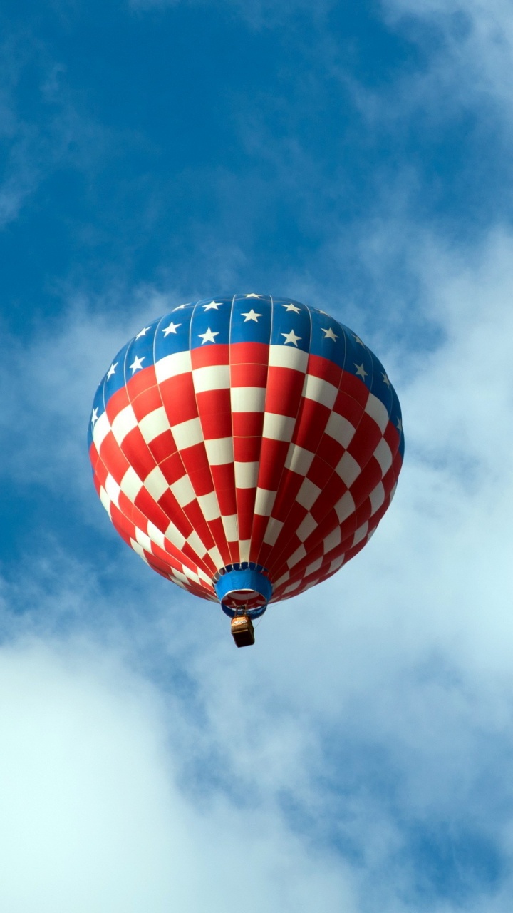 Обои воздушный шар, полеты на воздушном шаре, облако, синий, дневное время в разрешении 720x1280