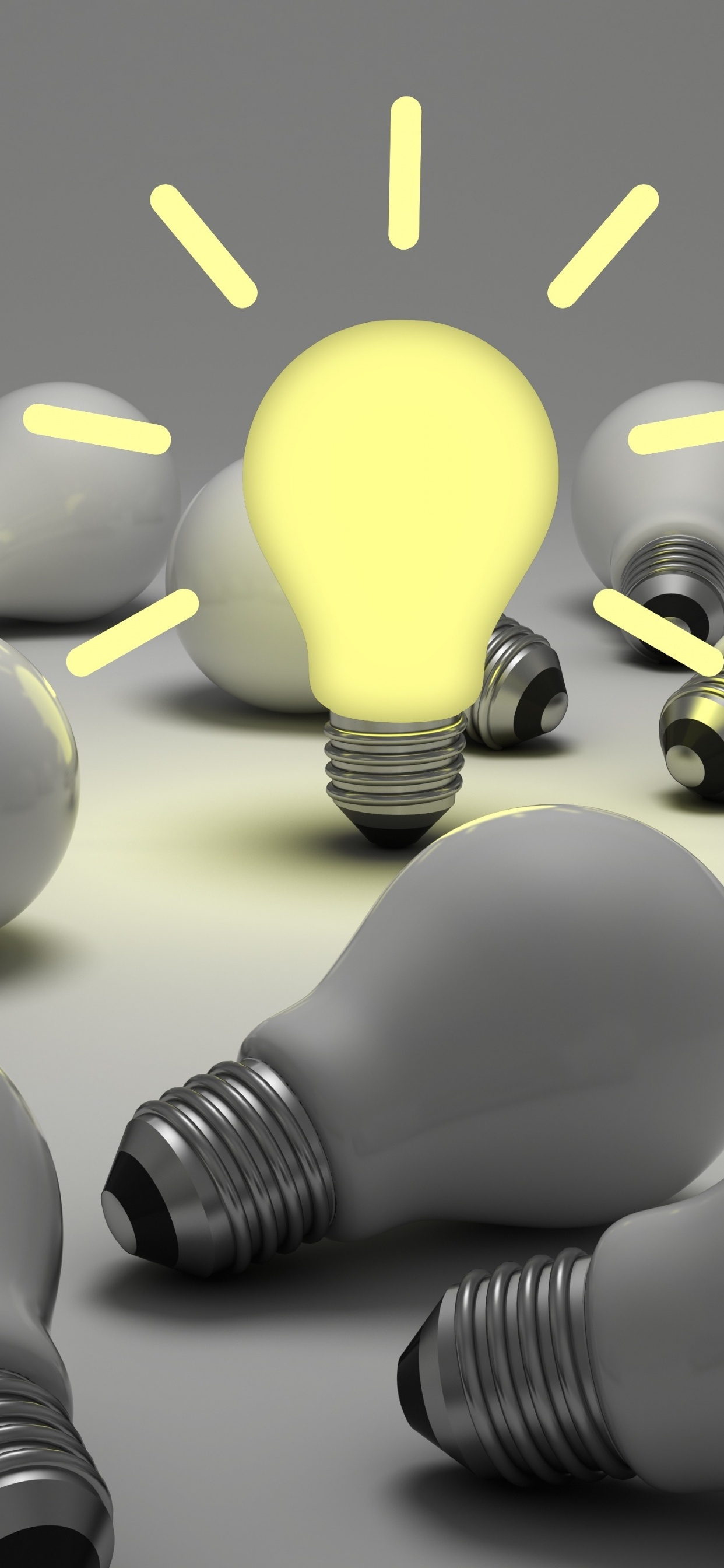 Обои Лампа накаливания, свет, белые, жест, желтый в разрешении 1242x2688