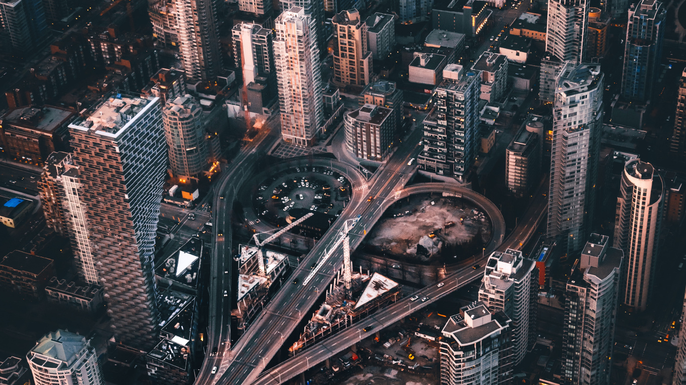 Обои метрополия, городской пейзаж, городской район, город, населенный пункт в разрешении 1366x768