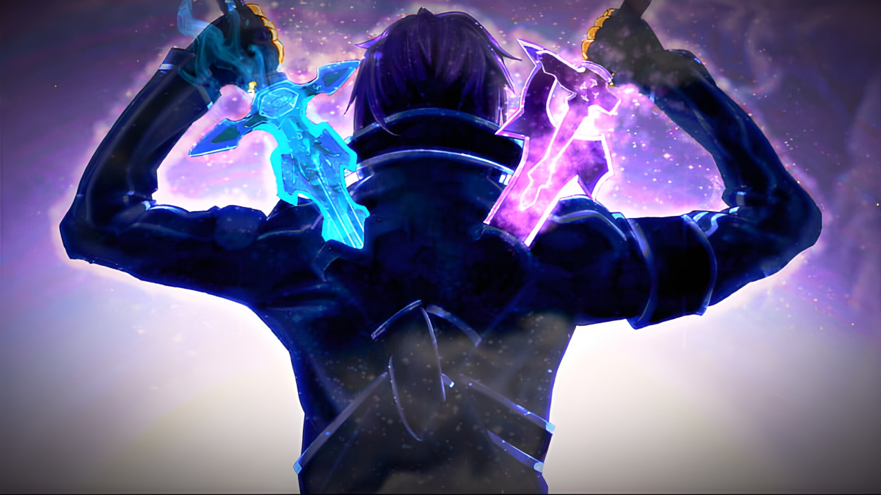 Обои люблю ди крана кирито, Кирито, Асуна, визуальное искусство, арт в разрешении 1280x720