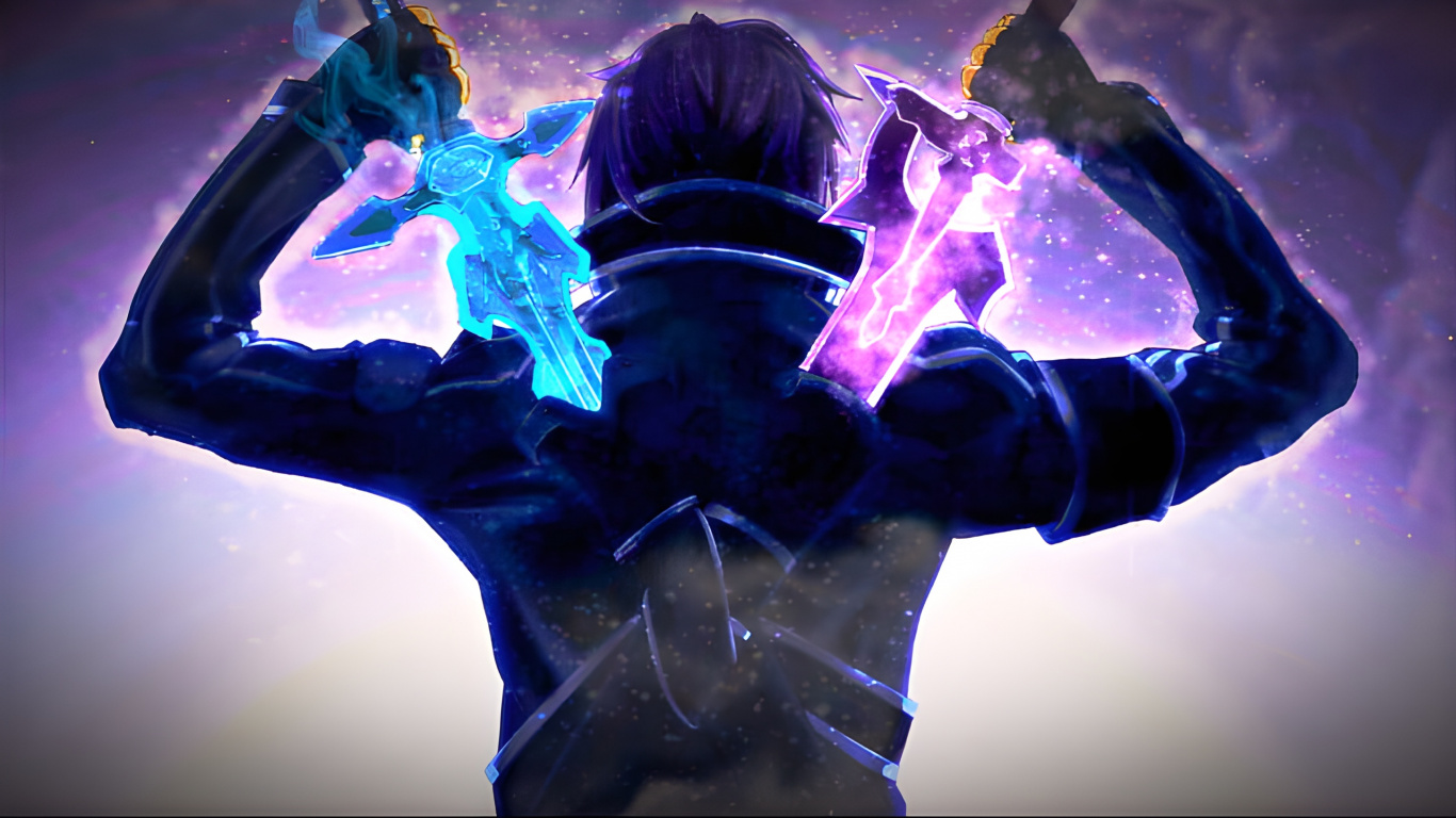 Обои люблю ди крана кирито, Кирито, Асуна, визуальное искусство, арт в разрешении 1366x768