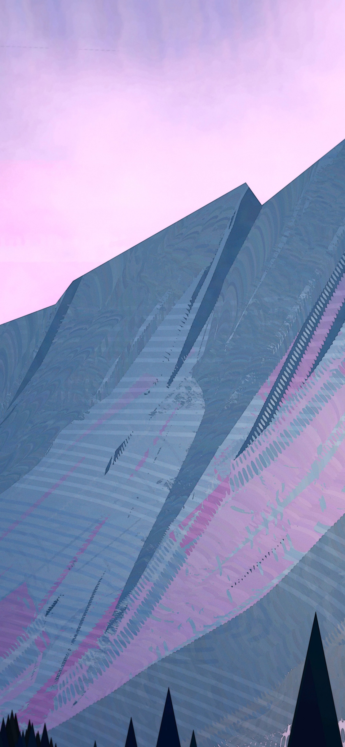 Обои горный хребет, ледяная форма, облако, мир, гора в разрешении 1125x2436