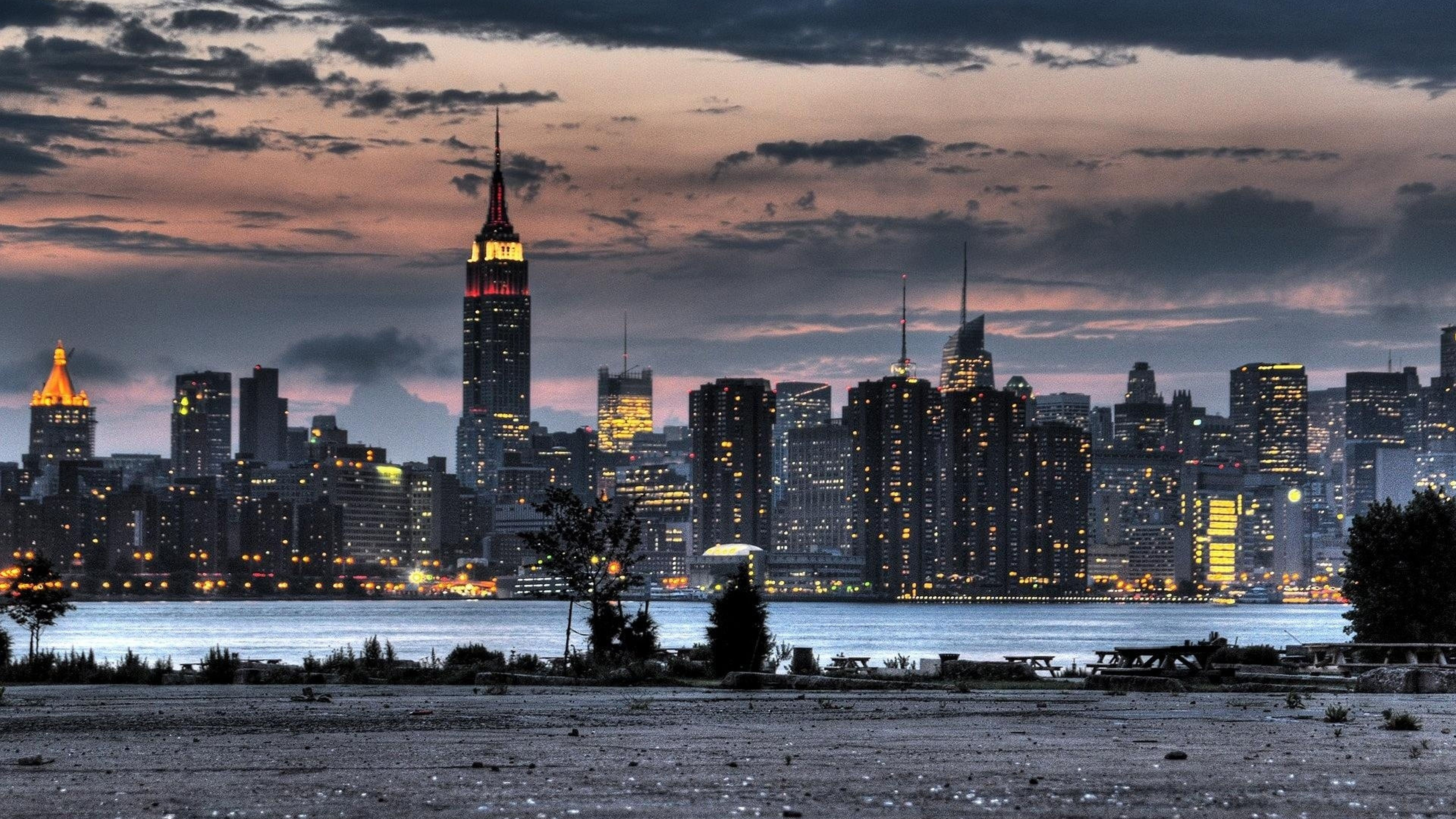 Обои линия горизонта, городской пейзаж, город, городской район, небоскреб в разрешении 3840x2160