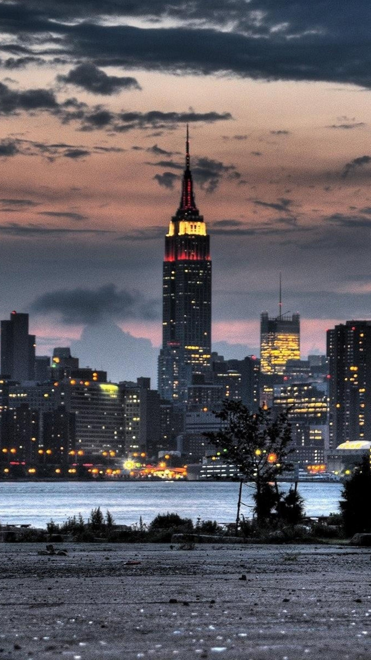 Обои линия горизонта, городской пейзаж, город, городской район, небоскреб в разрешении 750x1334