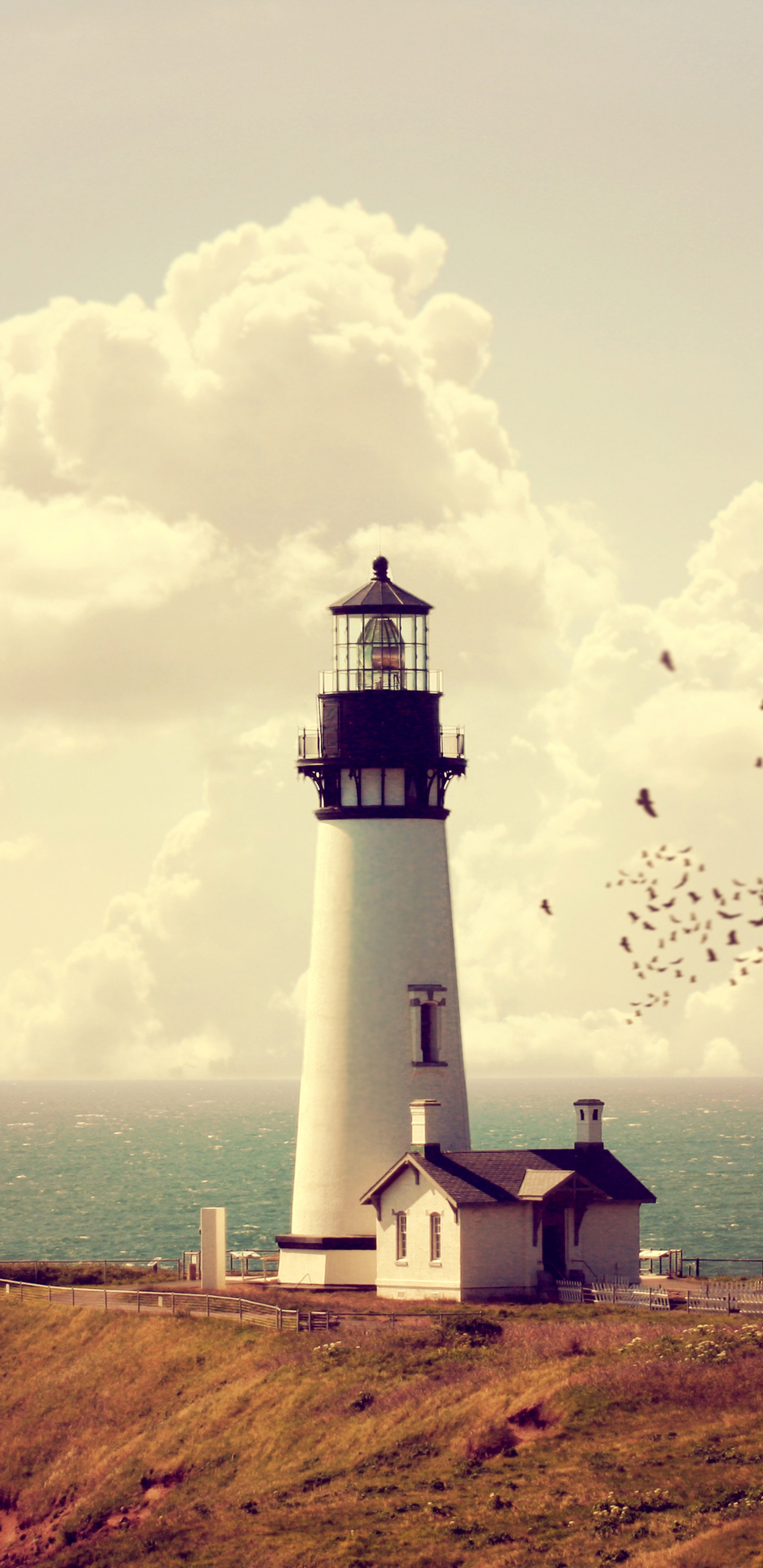 Обои Маяк, Сигнальная башня, вышка, облако, спокойный в разрешении 1440x2960