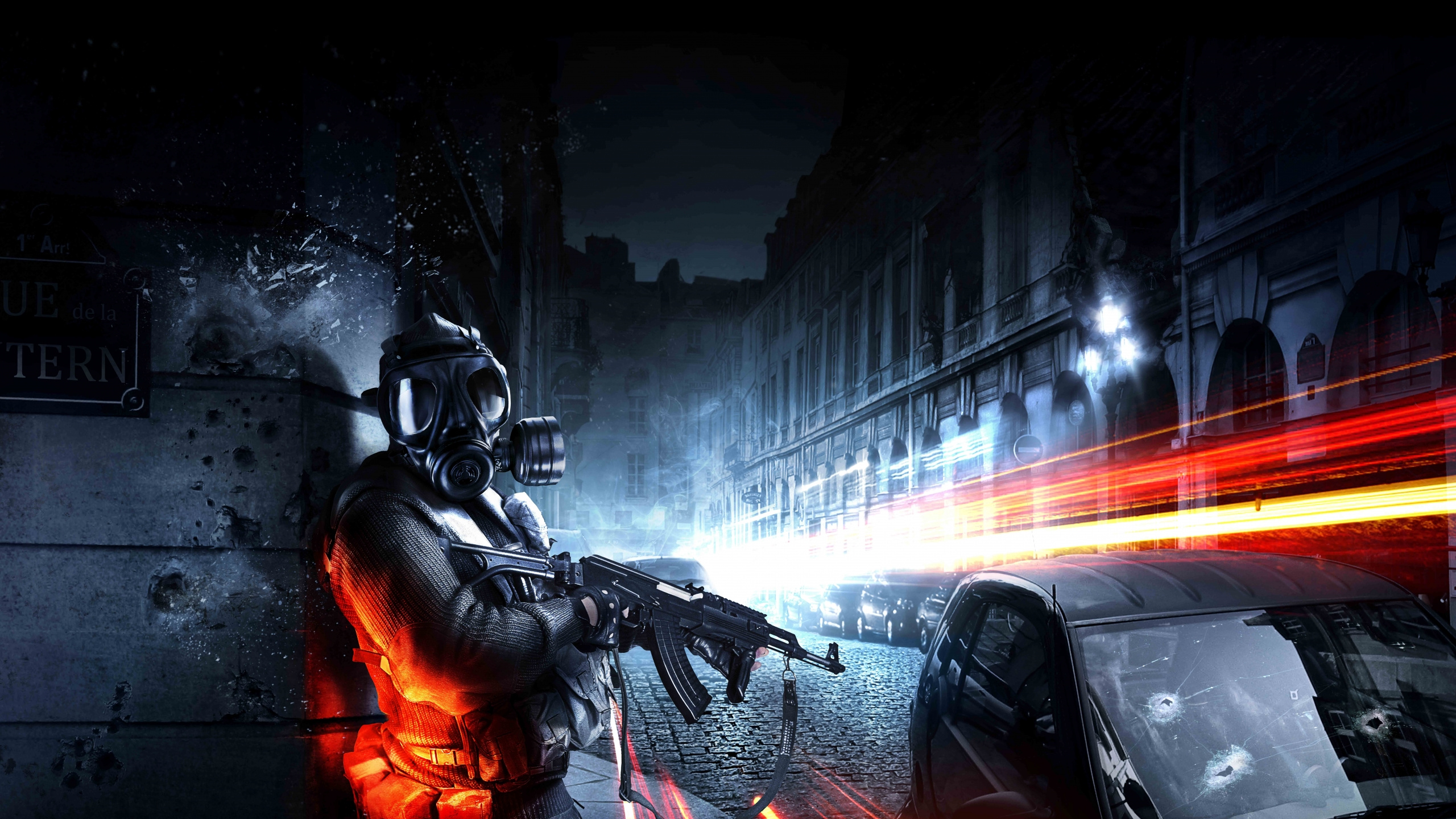 Обои компьютерная игра, шутер, игры, темнота, Цифровой композитинг в разрешении 2560x1440