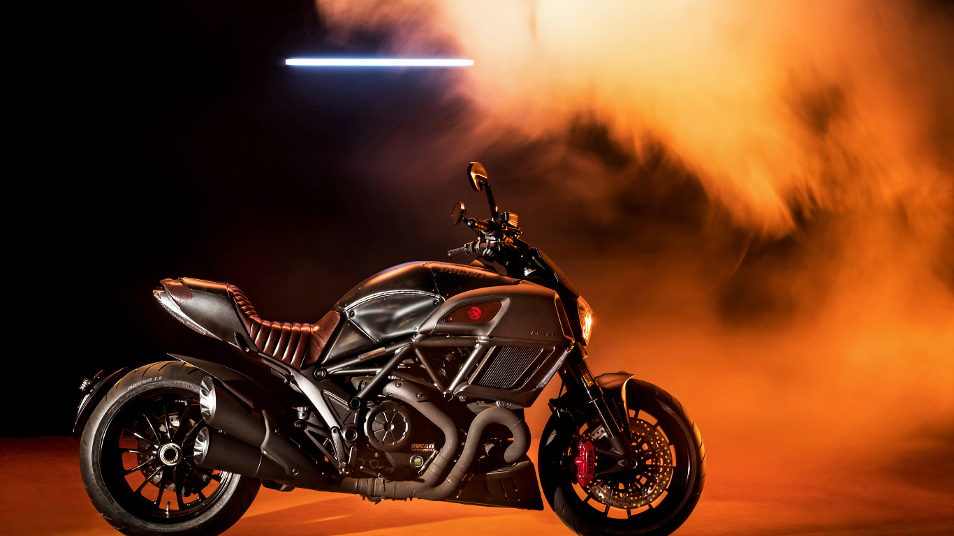 Обои крейсер, супербайк, мотоцикл, 2017 Дизель Дукати Diavel В, Дукати Diavel В 1260 в разрешении 1366x768