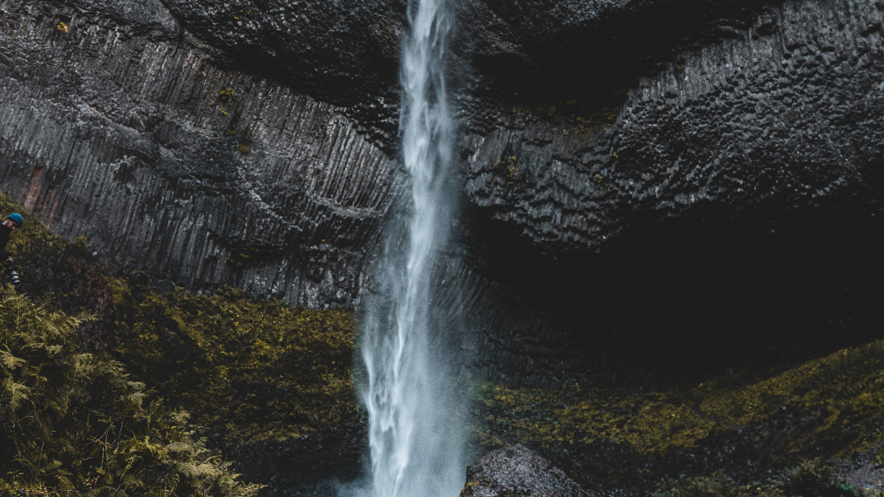 Обои потоковое мультимедиа, поток, рок, водоток, лист в разрешении 1280x720