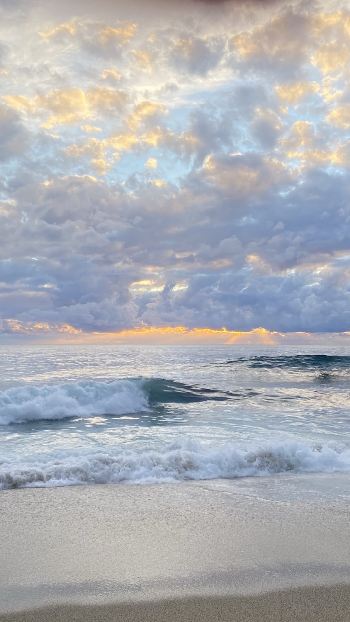 Обои море, вода, облако, послесвечение, окружающая среда в разрешении 720x1280