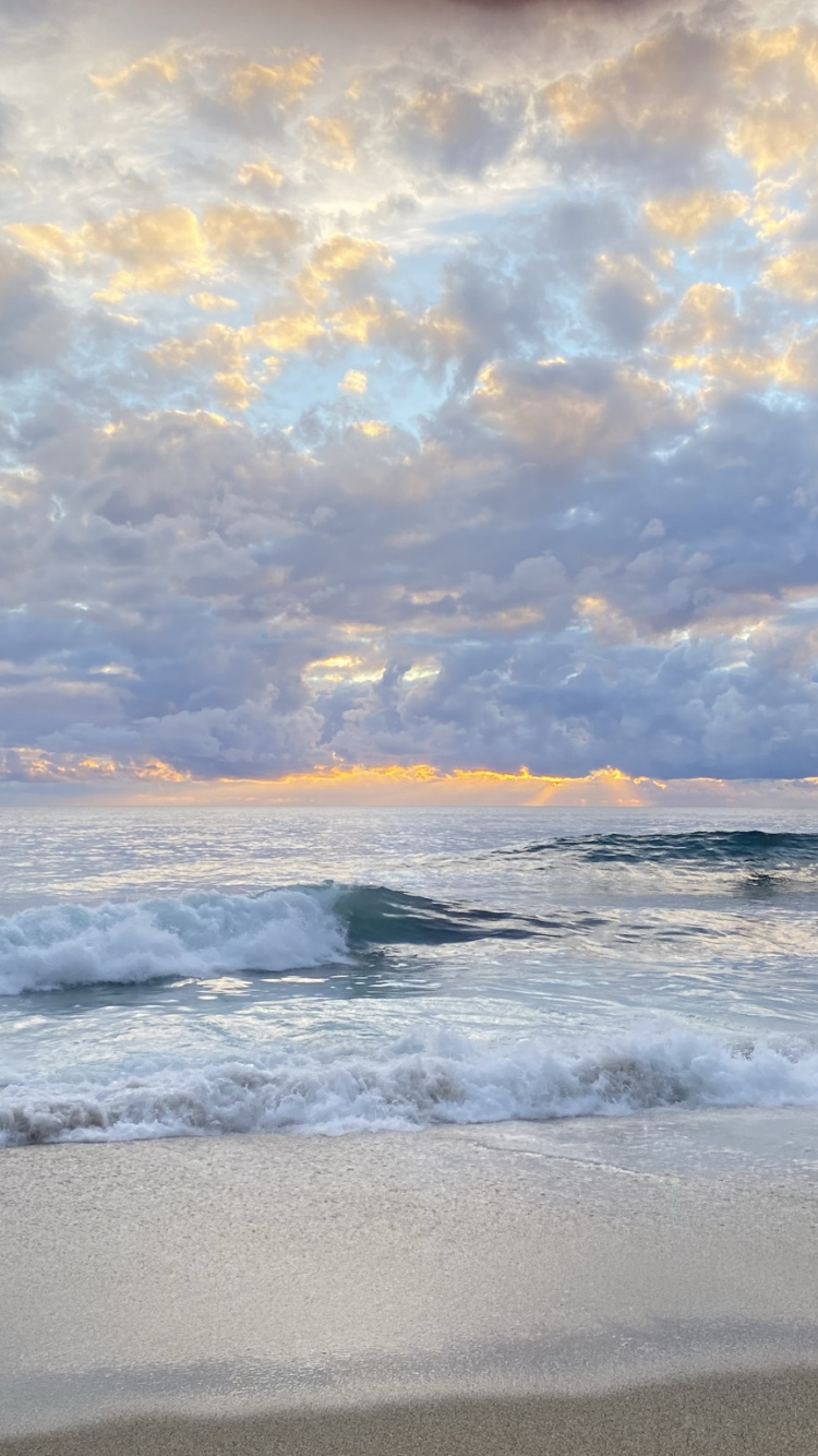 Обои море, вода, облако, послесвечение, окружающая среда в разрешении 750x1334