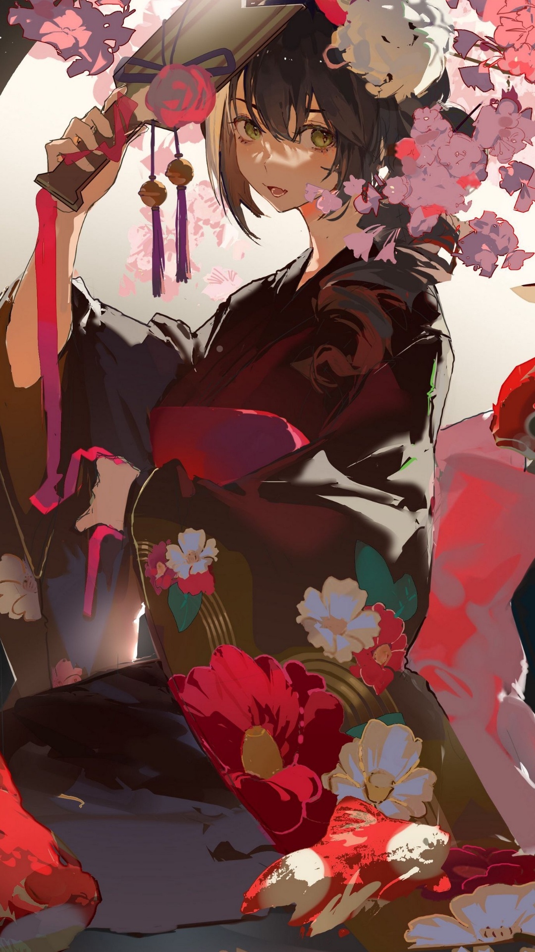 Обои цветочный дизайн, джиу-джитсу кайсен, сатору годзё, фикция, цветок в разрешении 1080x1920