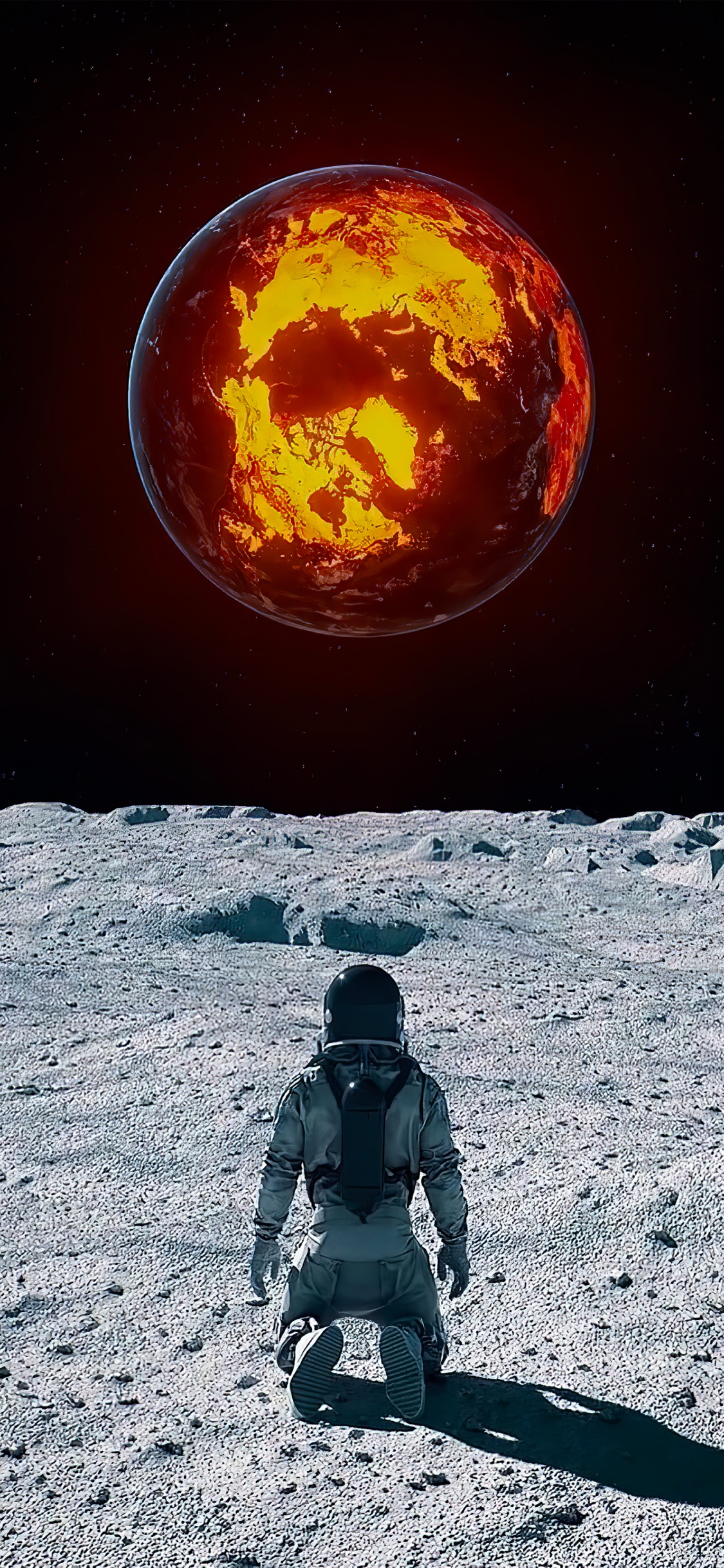 Обои лунные лавовые океаны, земля, луна, soundcloud, планета в разрешении 1125x2436