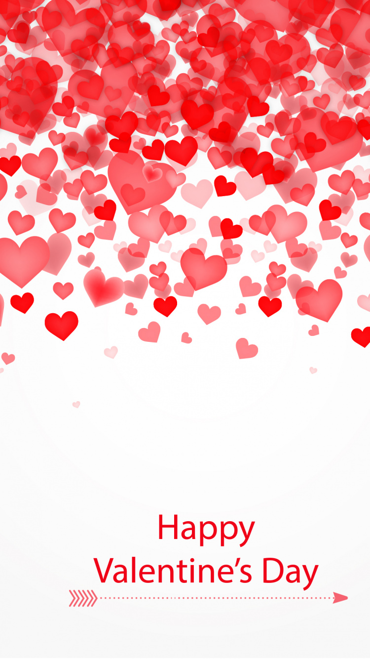 Обои сердце, векторная графика, красный цвет, День Святого Валентина, роман в разрешении 750x1334