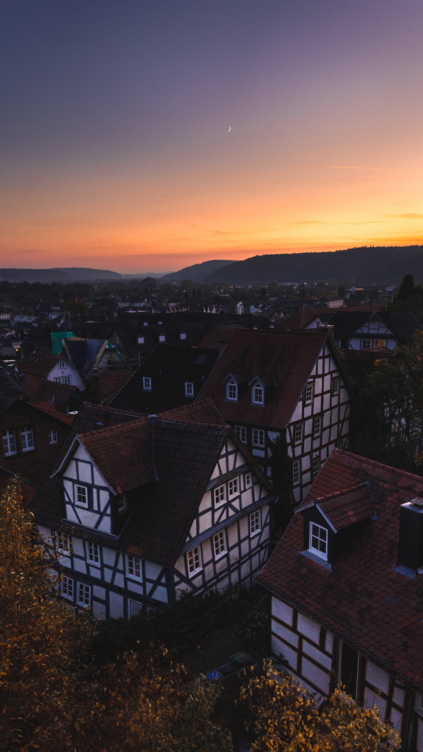 Обои Марбург, горизонт, закат, облако, утро в разрешении 1440x2560