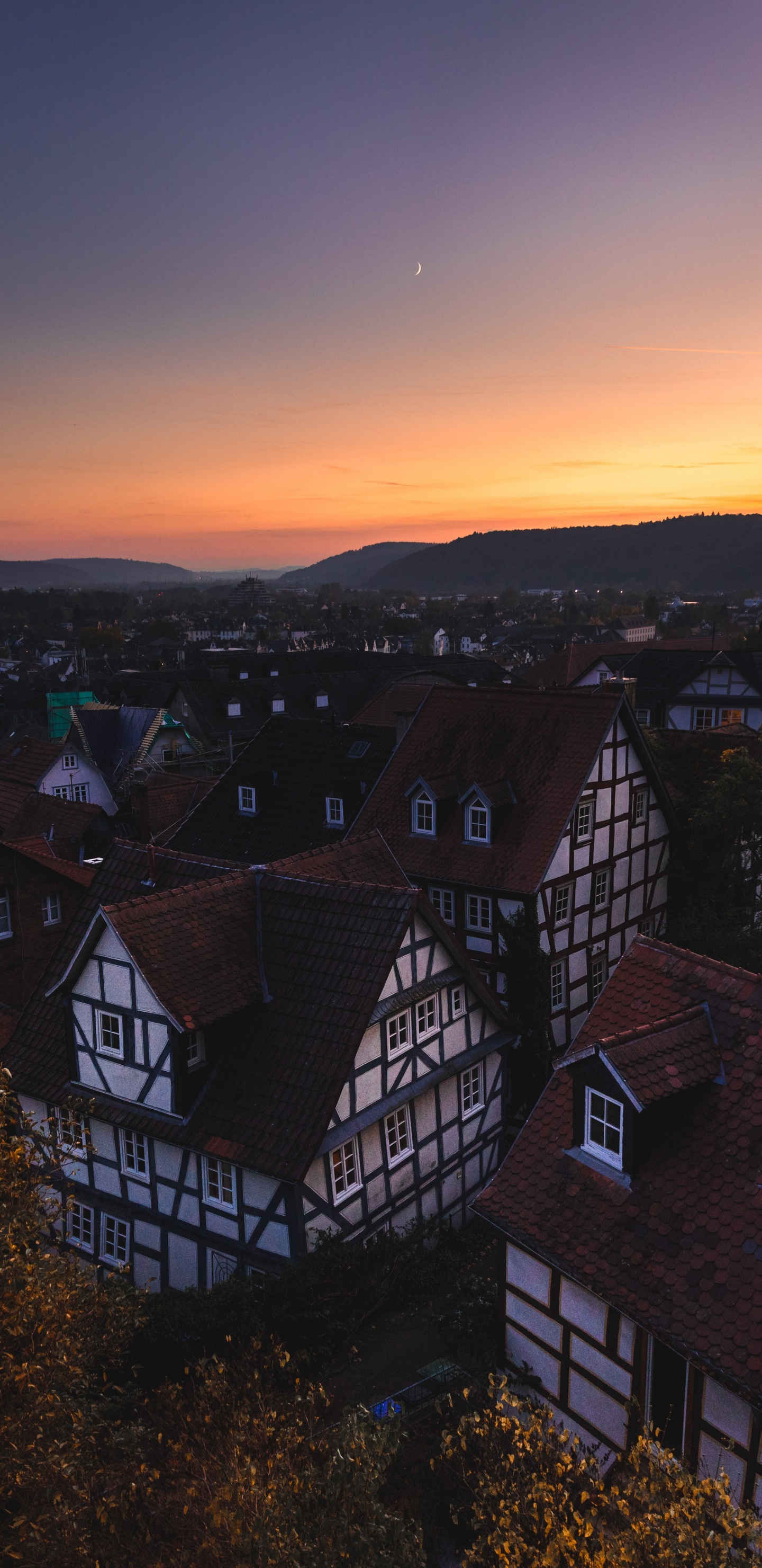 Обои Марбург, горизонт, закат, облако, утро в разрешении 1440x2960