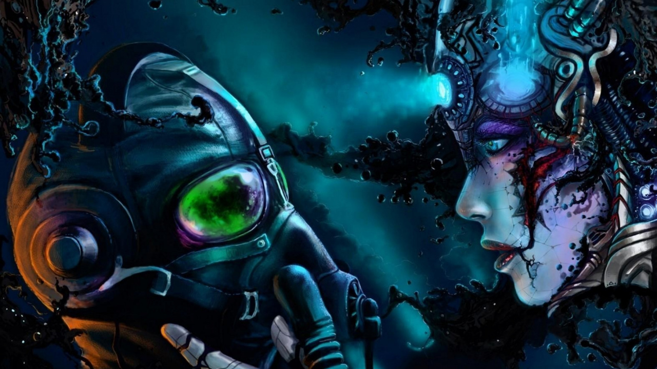 Обои космос, cg работы, организм, робот, спецэффекты в разрешении 1280x720