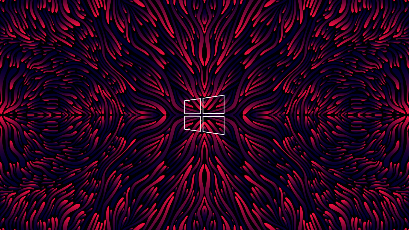 Обои пурпурный цвет, электрик, симметрия, узор, арт в разрешении 1366x768