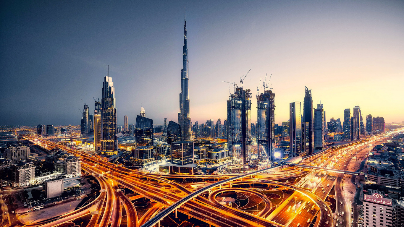 Обои городской пейзаж, город, городской район, линия горизонта, метрополия в разрешении 1366x768