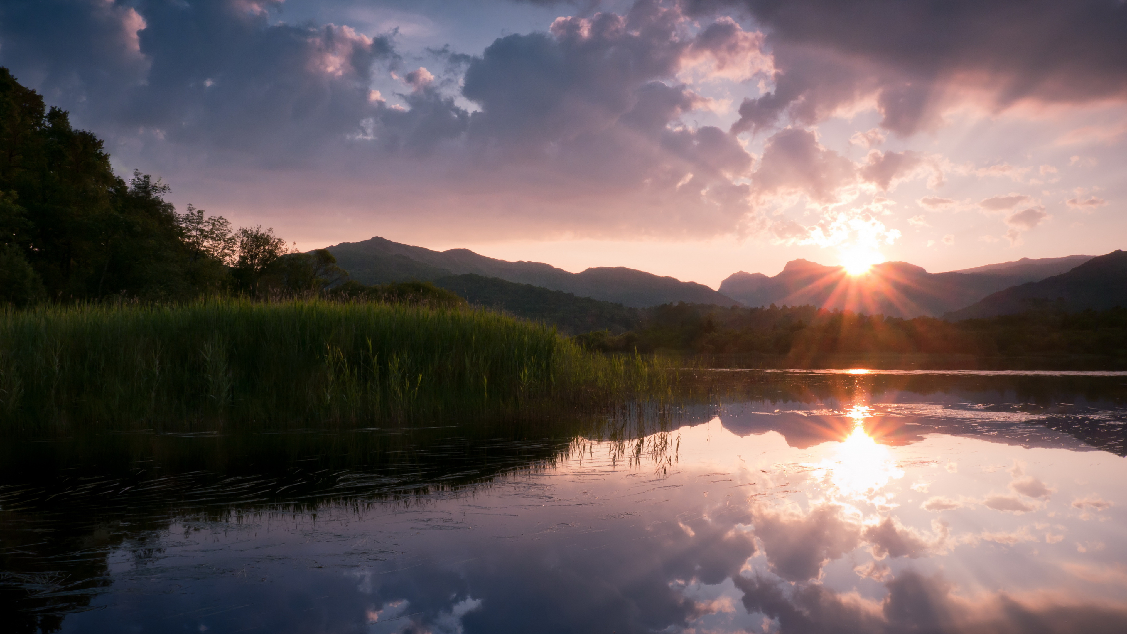 Обои отражение, природа, вода, озеро, пустыня в разрешении 3840x2160