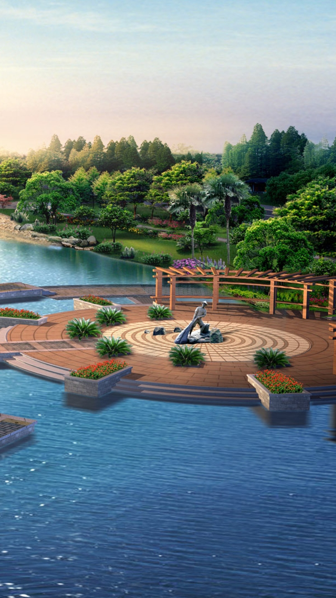 Обои озеро, искусственное озеро, гидроресурсы, вода, водохранилище в разрешении 1080x1920