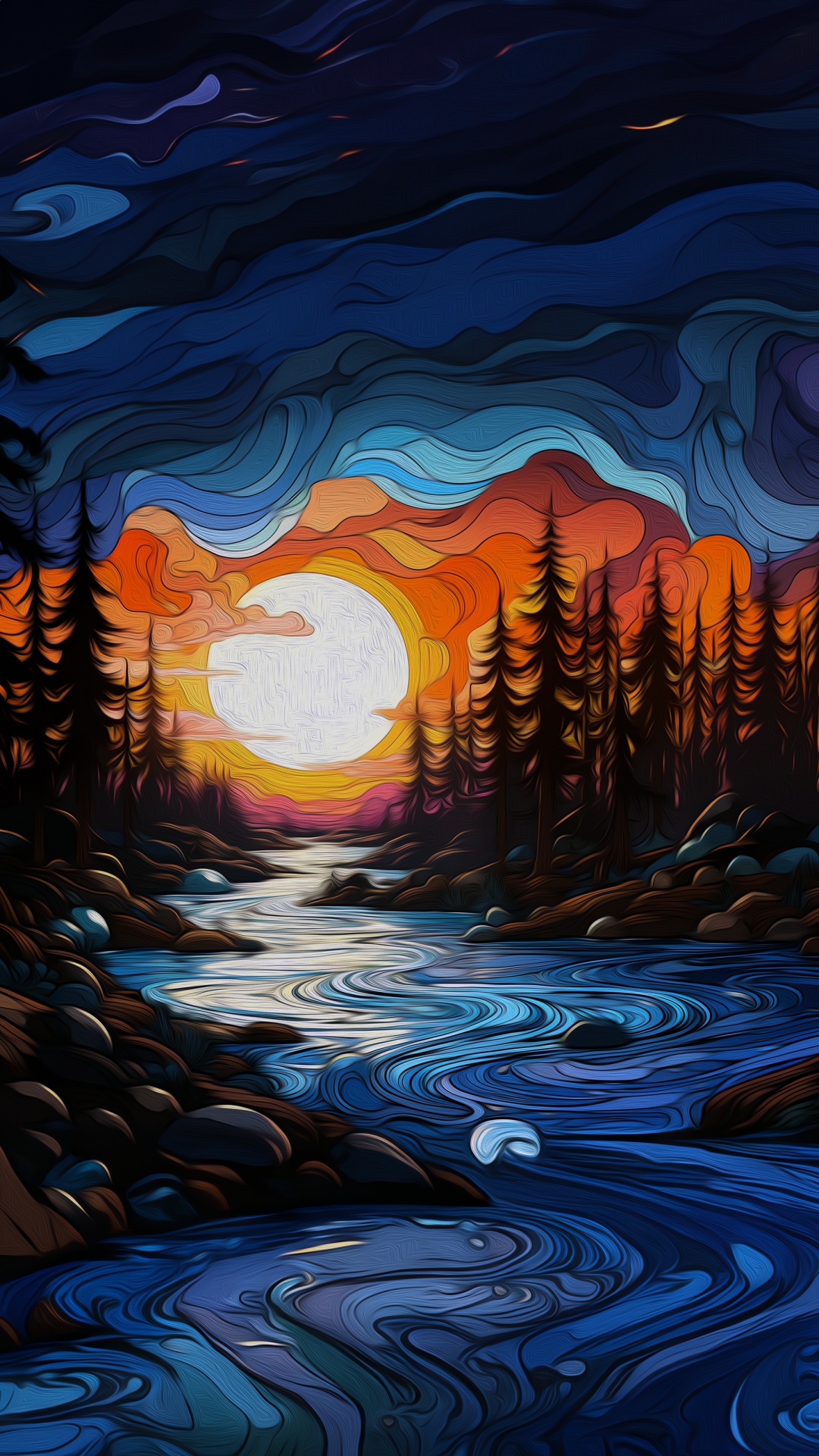 Обои свет, живопись, визуальное искусство, арт, акварельная живопись в разрешении 1080x1920