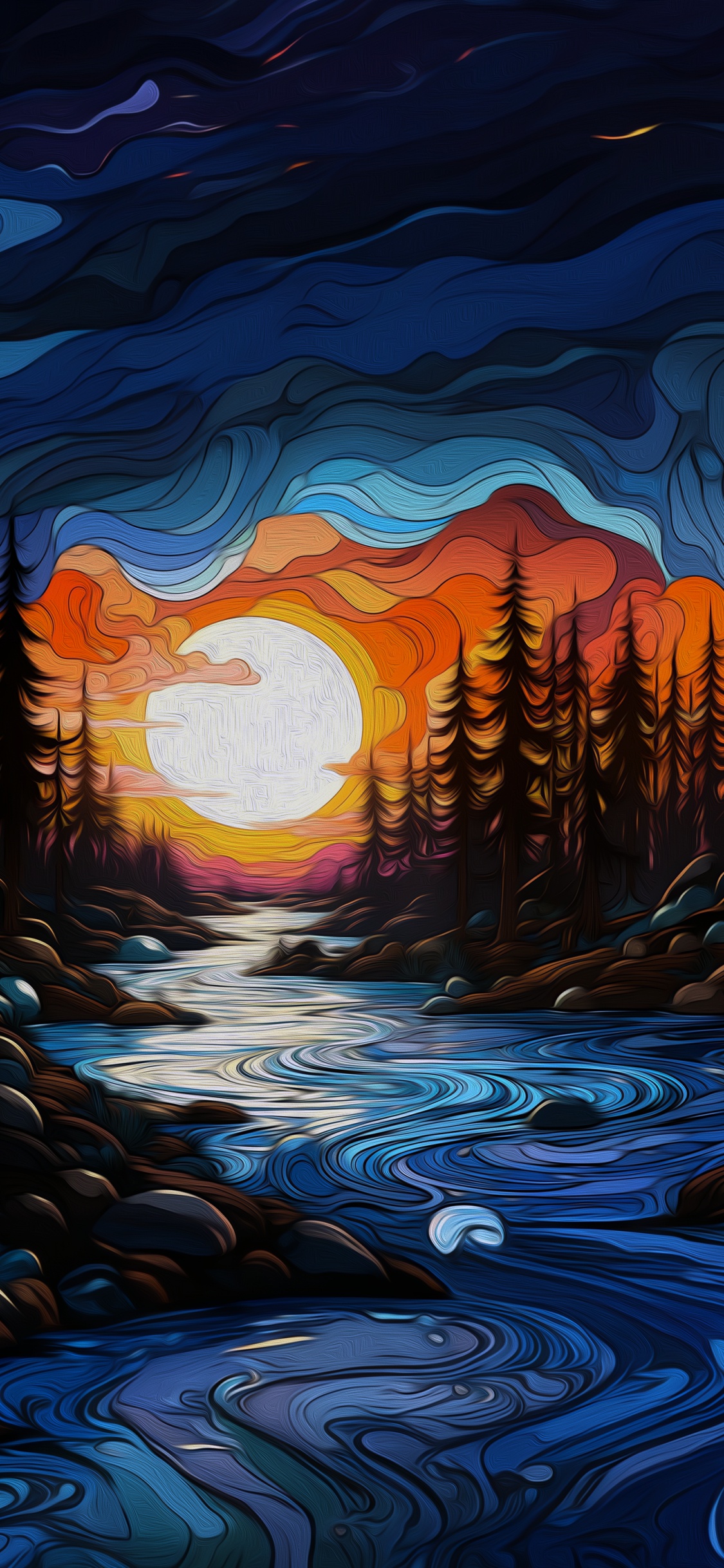 Обои свет, живопись, визуальное искусство, арт, акварельная живопись в разрешении 1125x2436