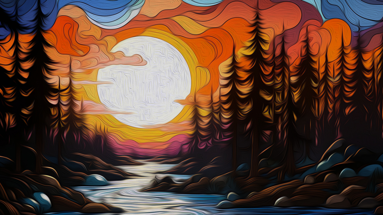 Обои свет, живопись, визуальное искусство, арт, акварельная живопись в разрешении 1280x720