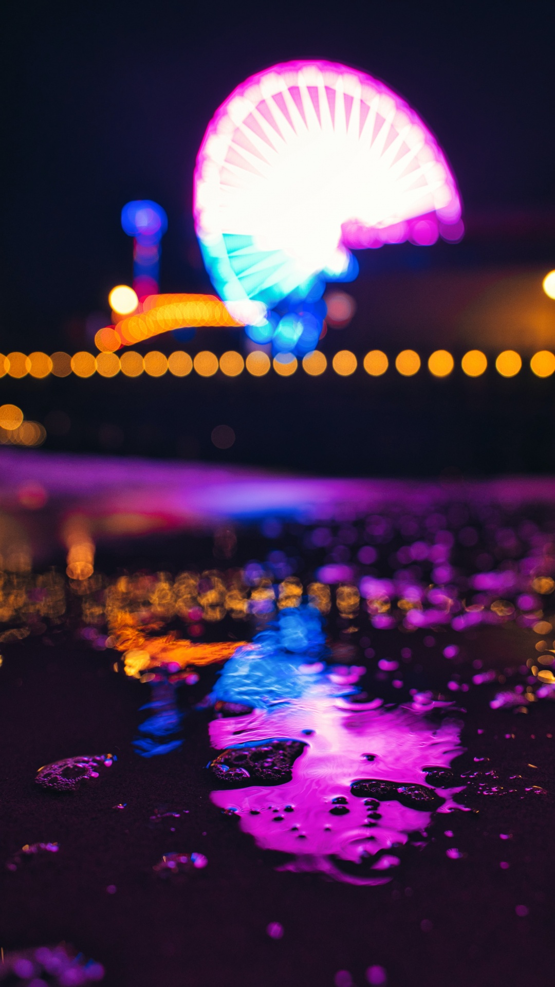 Обои picsart, ночь, вода, свет, пурпур в разрешении 1080x1920