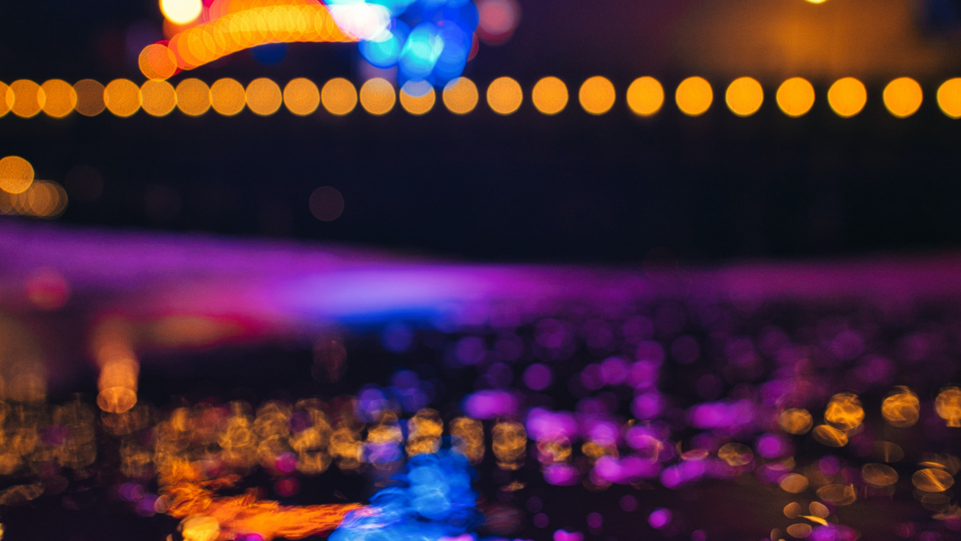 Обои picsart, ночь, вода, свет, пурпур в разрешении 1920x1080