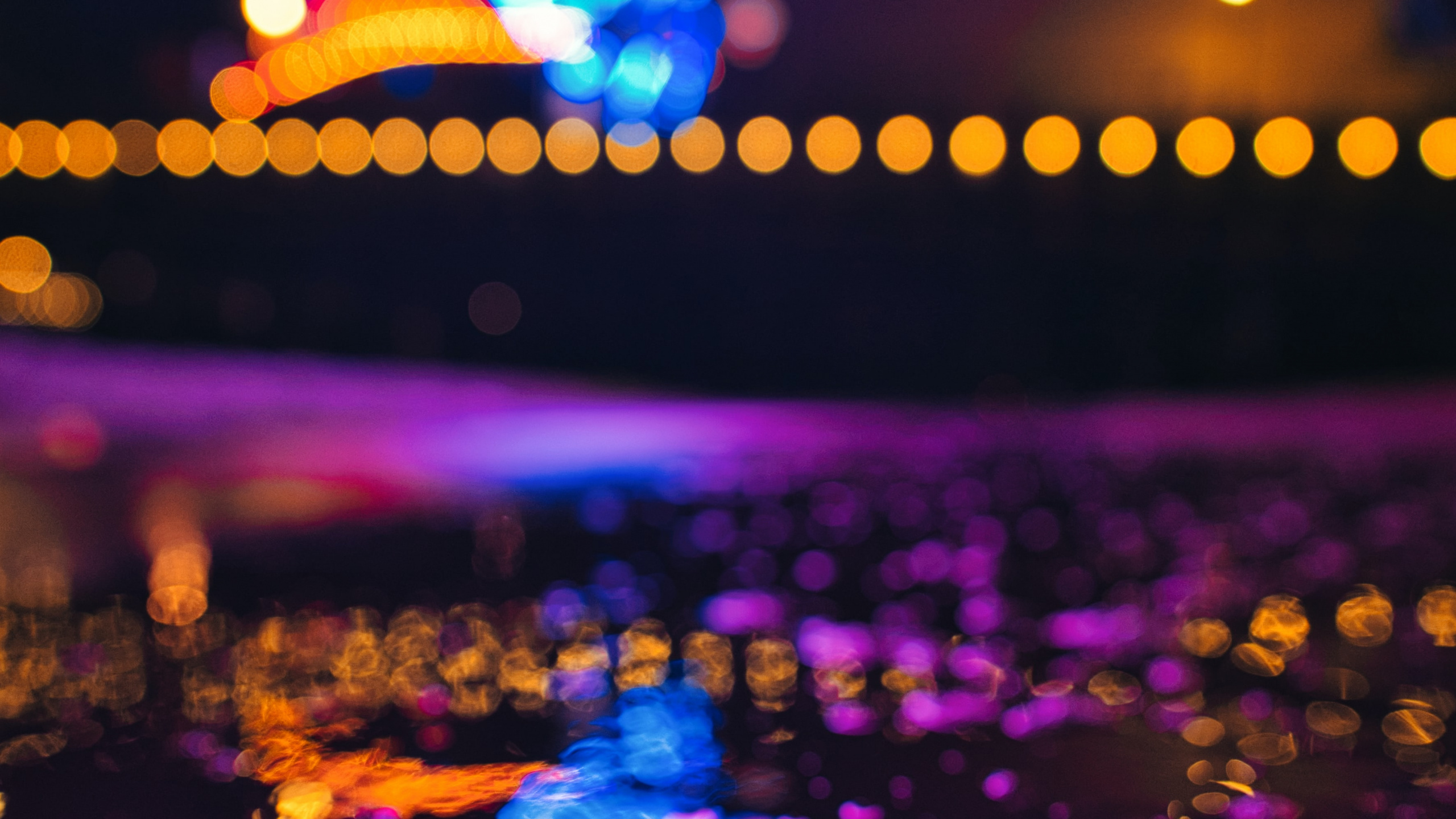 Обои picsart, ночь, вода, свет, пурпур в разрешении 2560x1440