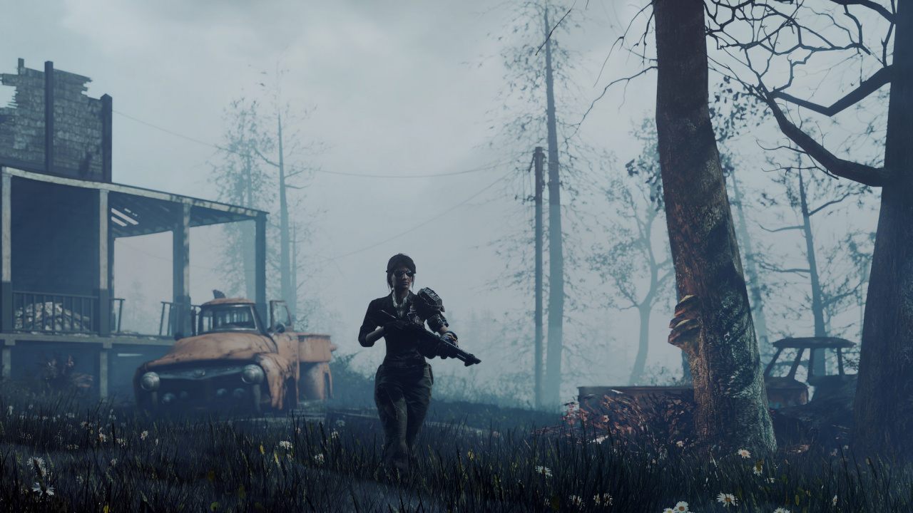 Обои фоллаут 4, дерево, атмосфера, зима, Вор Темный Проект в разрешении 1280x720